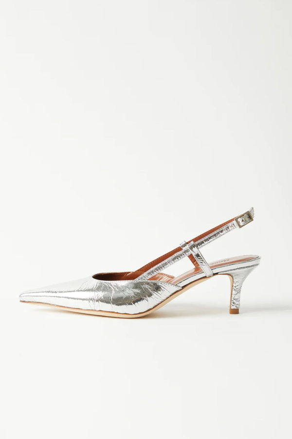 Rejina Pyo Lou Kitten Heels - Leather Silver