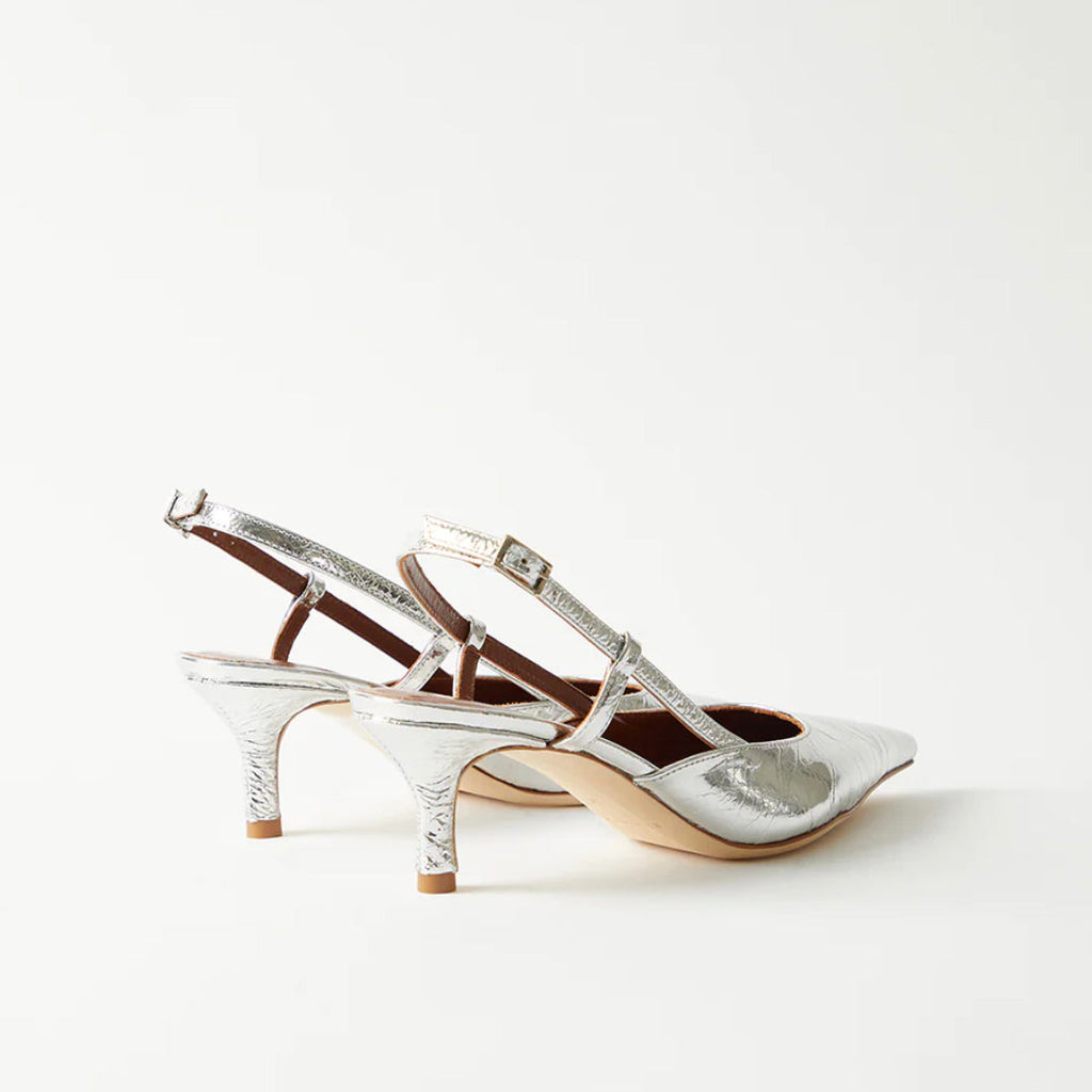 Rejina Pyo Lou Kitten Heels - Leather Silver