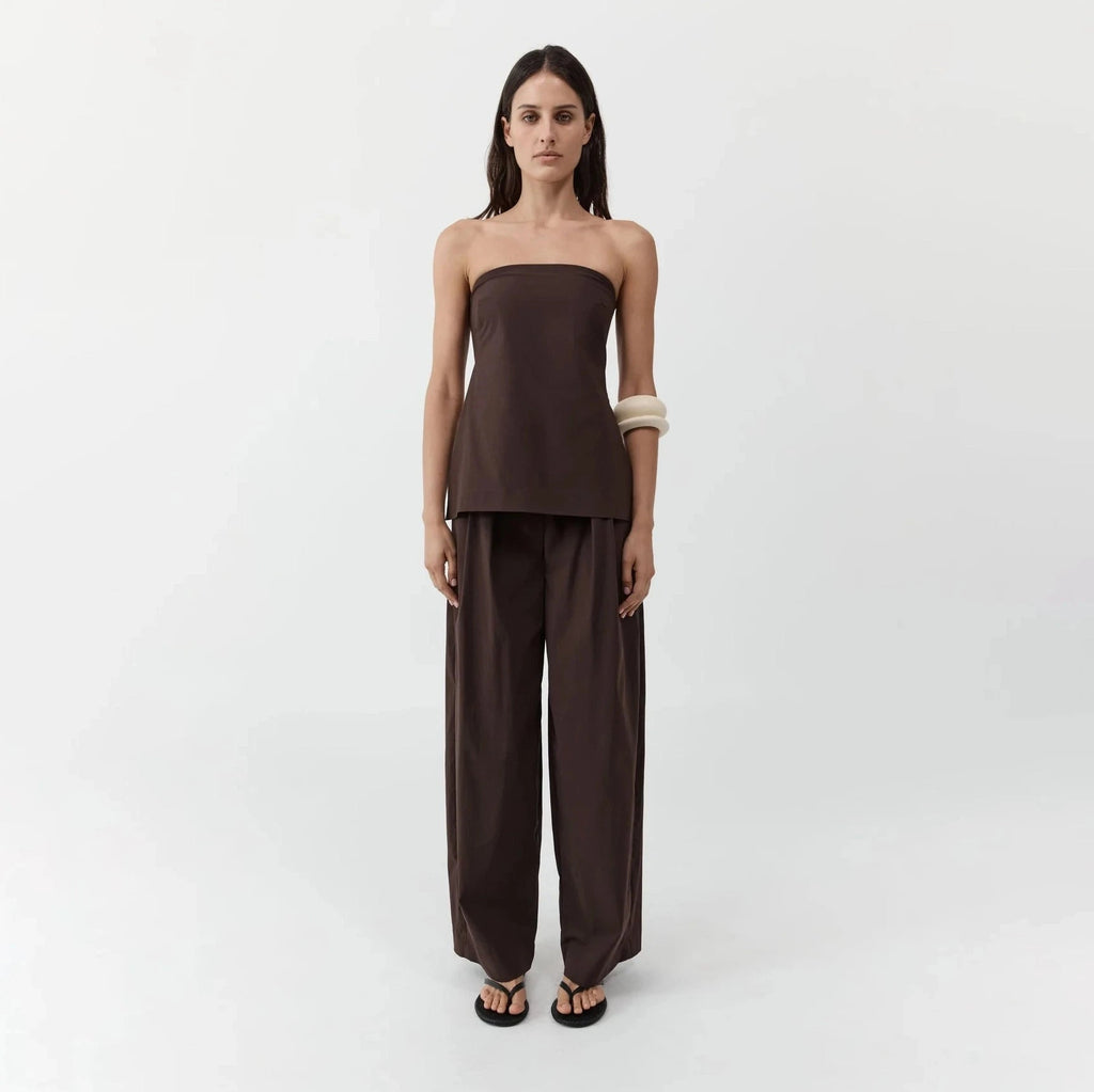 St. Agni Relaxed Pleat Pants - Bark
