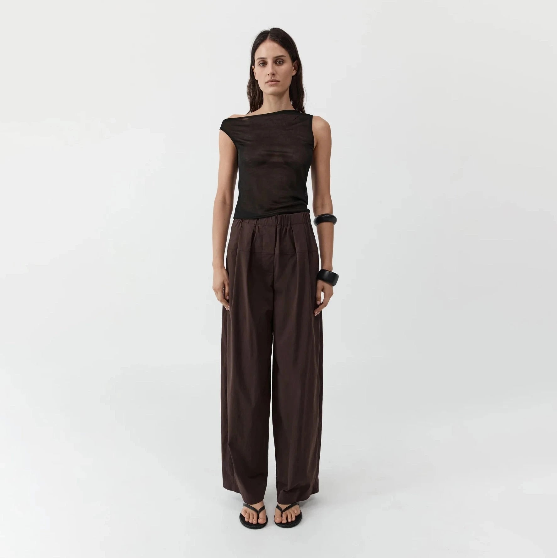 St. Agni Relaxed Pleat Pants - Bark