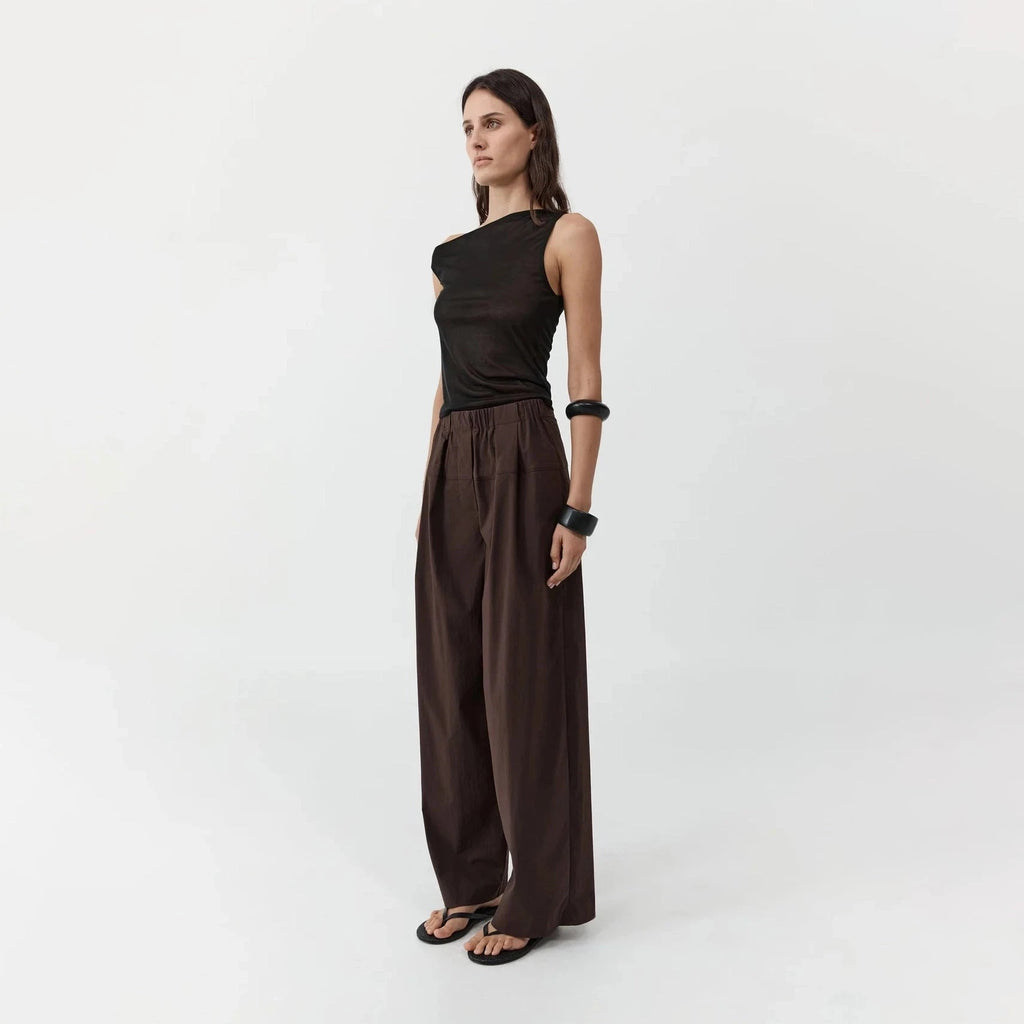St. Agni Relaxed Pleat Pants - Bark