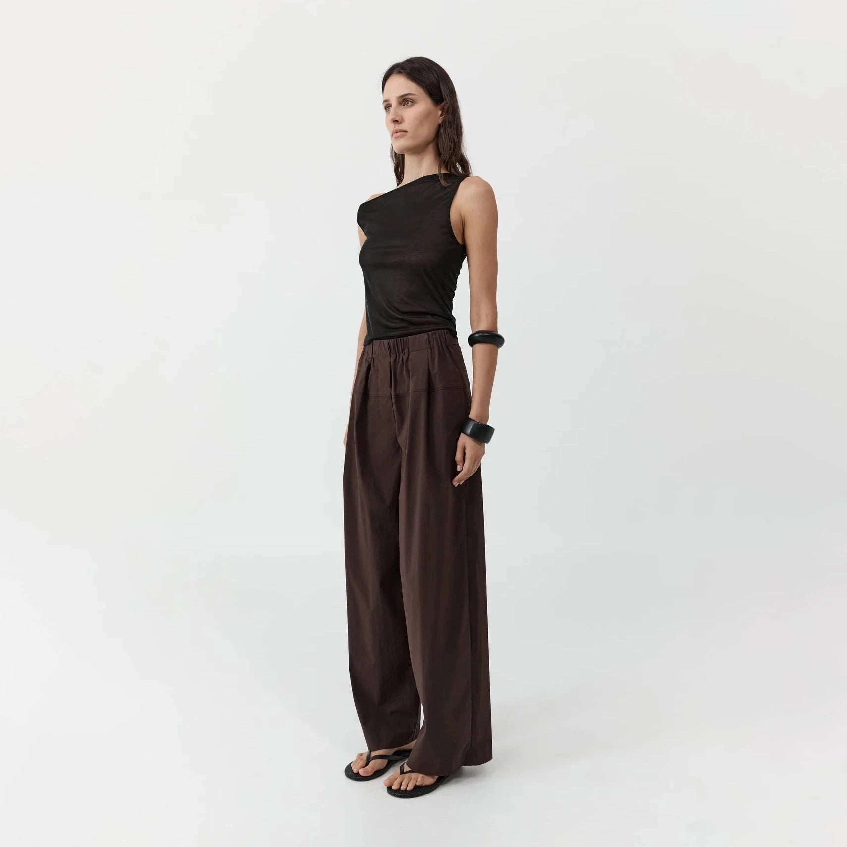 St. Agni Relaxed Pleat Pants - Bark