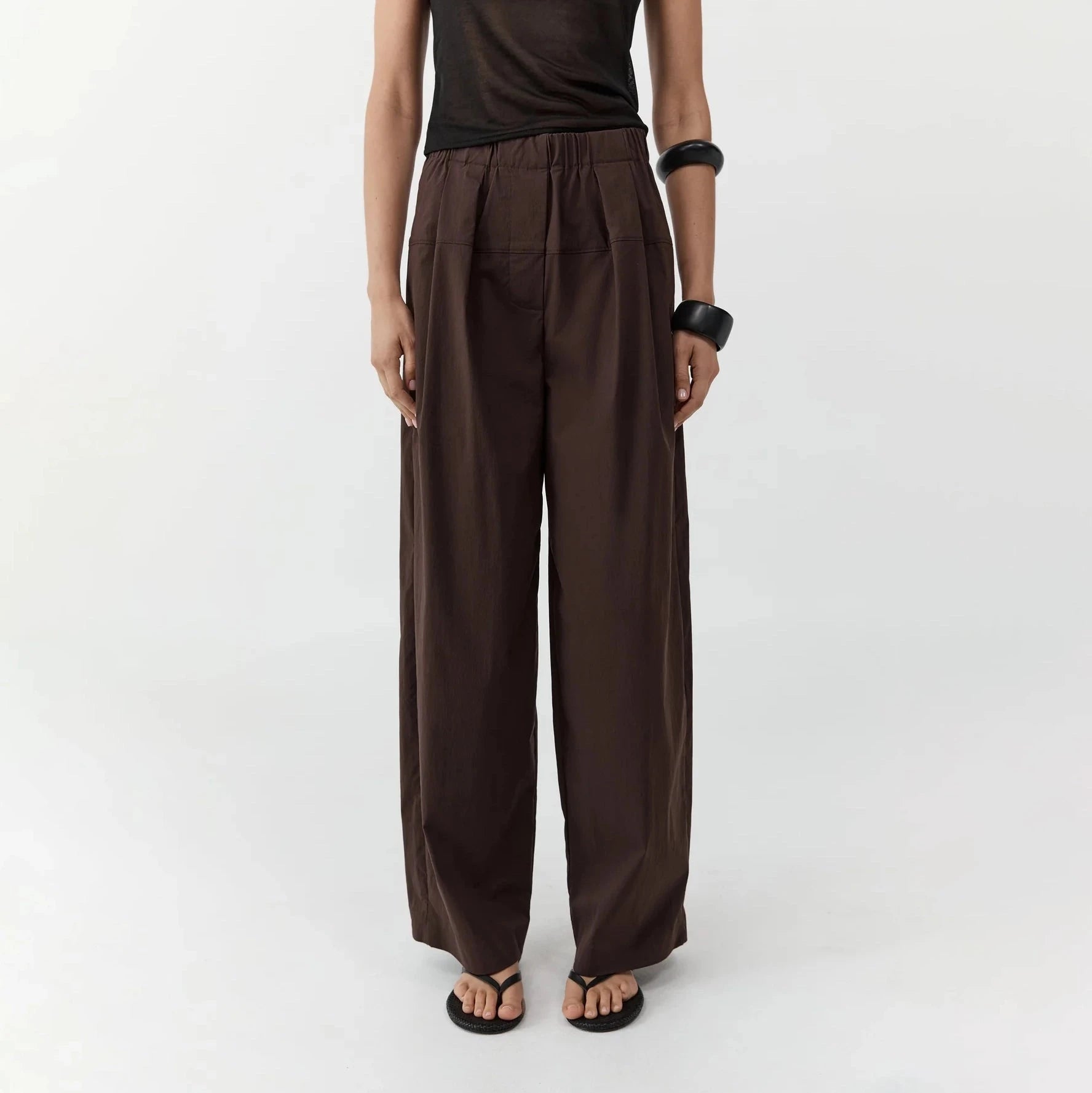 St. Agni Relaxed Pleat Pants - Bark