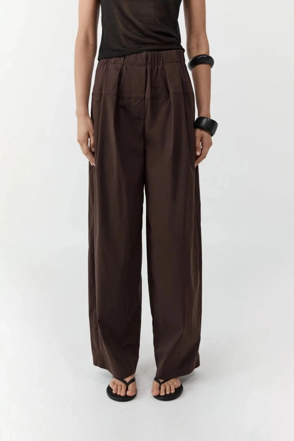 St. Agni Relaxed Pleat Pants - Bark