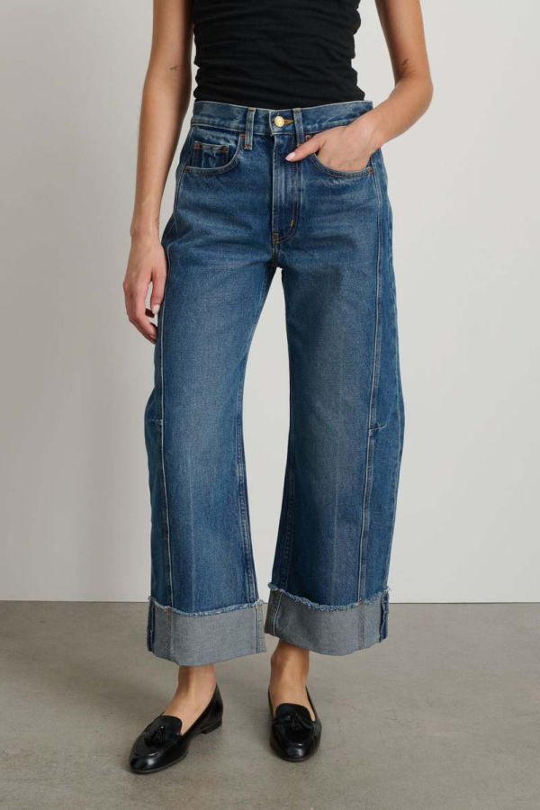 B Sides Relaxed Vista Cuffed Lasso Jeans - Vista Blue