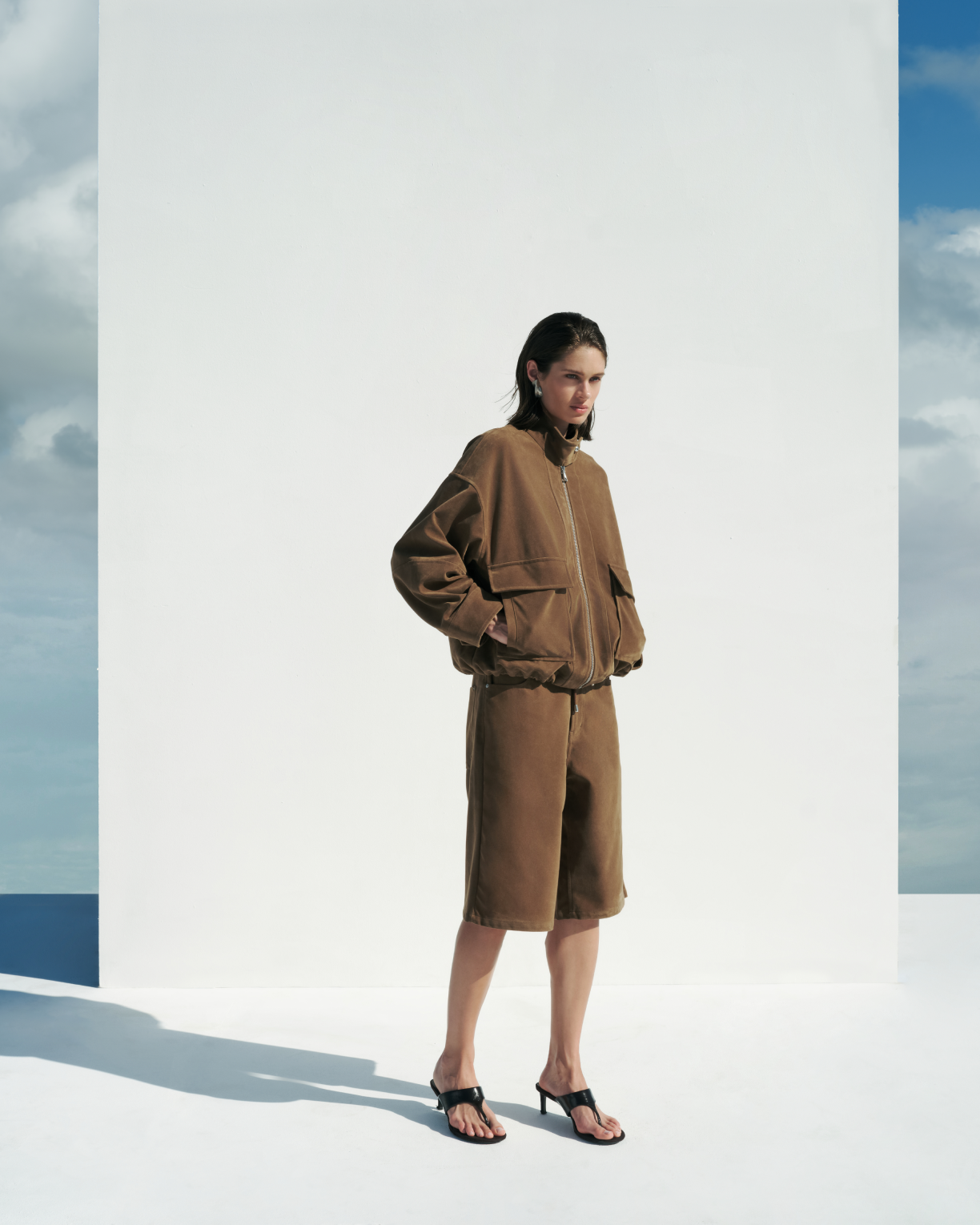 APPARIS Ren Sans Suede Bermuda Shorts - Saddle Brown