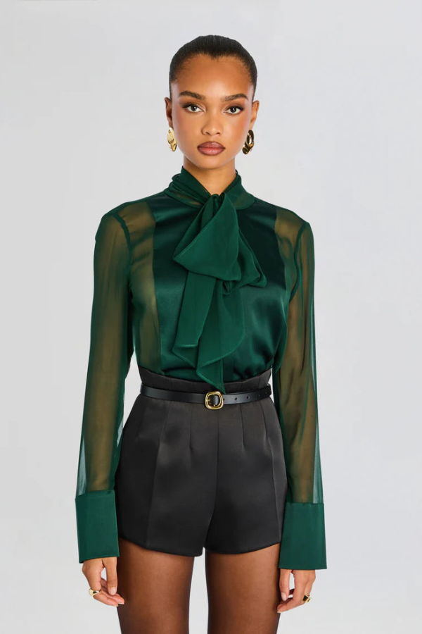 Retrofete Suri Silk Blouse - Pine