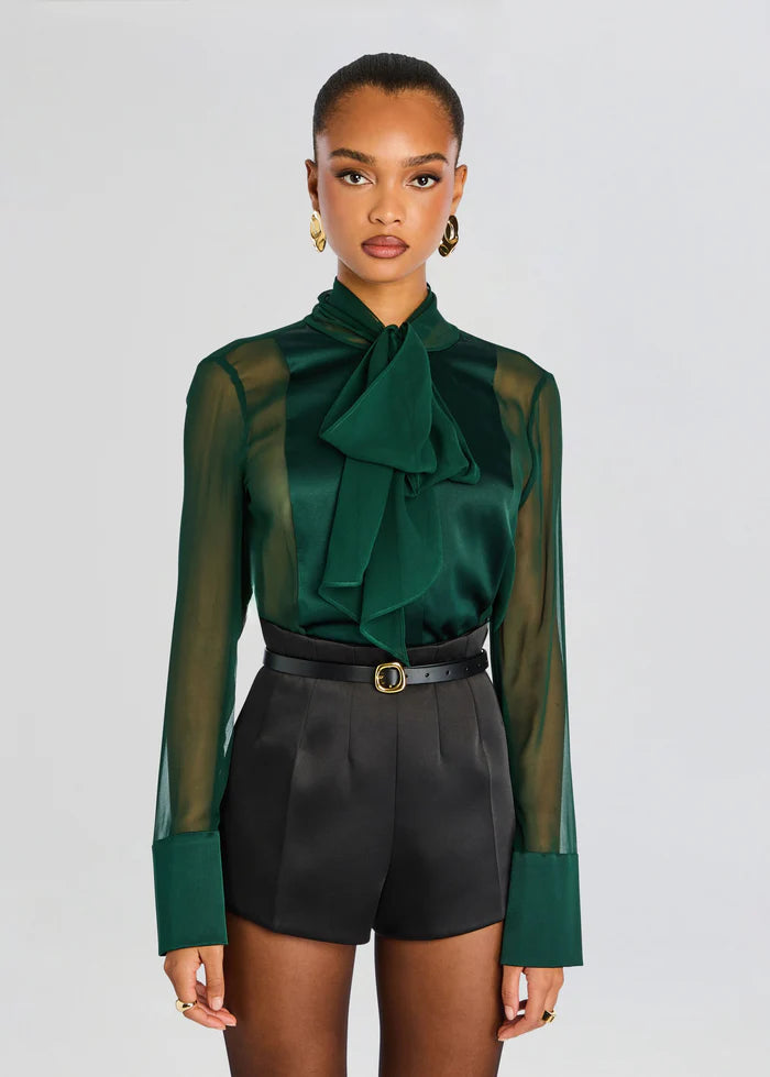 Retrofete Suri Silk Blouse - Pine