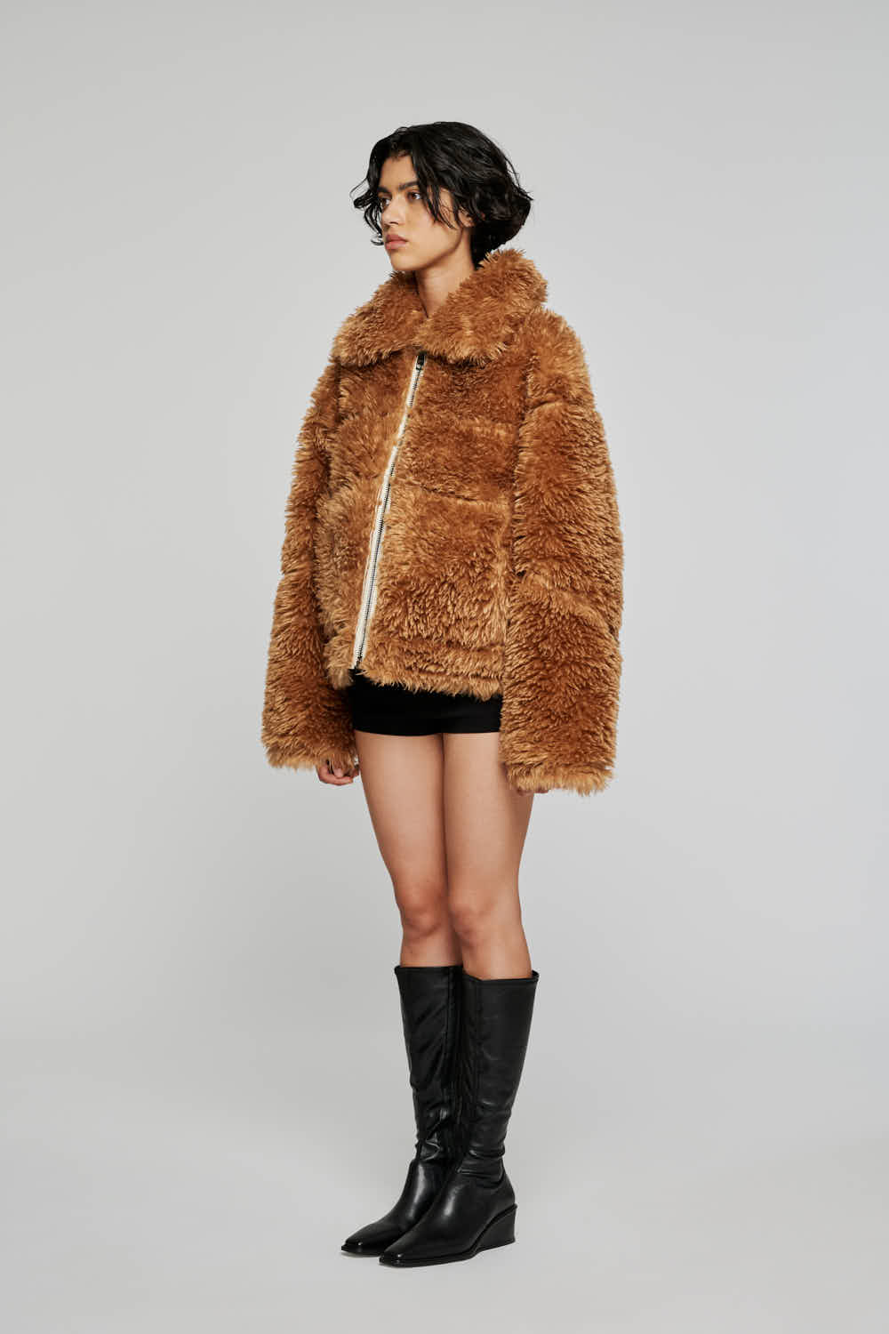 OOF Reversible Short Eco Shearling Jacket - Ivory