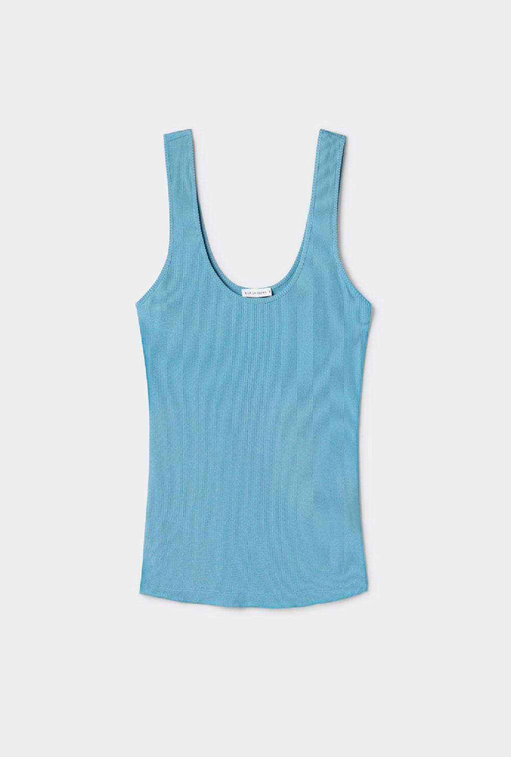 Silk Laundry Ribbed Tank - Lake