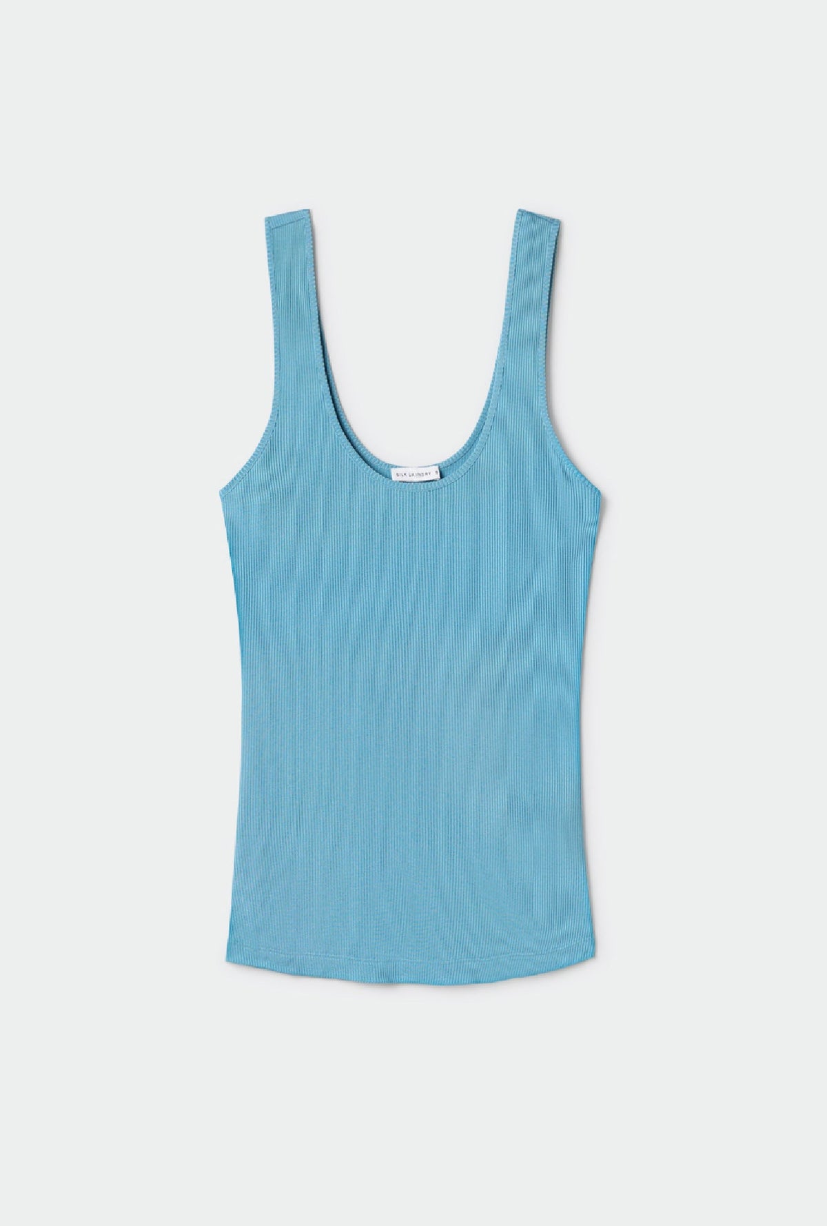 Silk Laundry Ribbed Tank - Lake