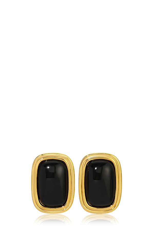 Heaven Mayhem Ribbon Earrings - Black/Gold