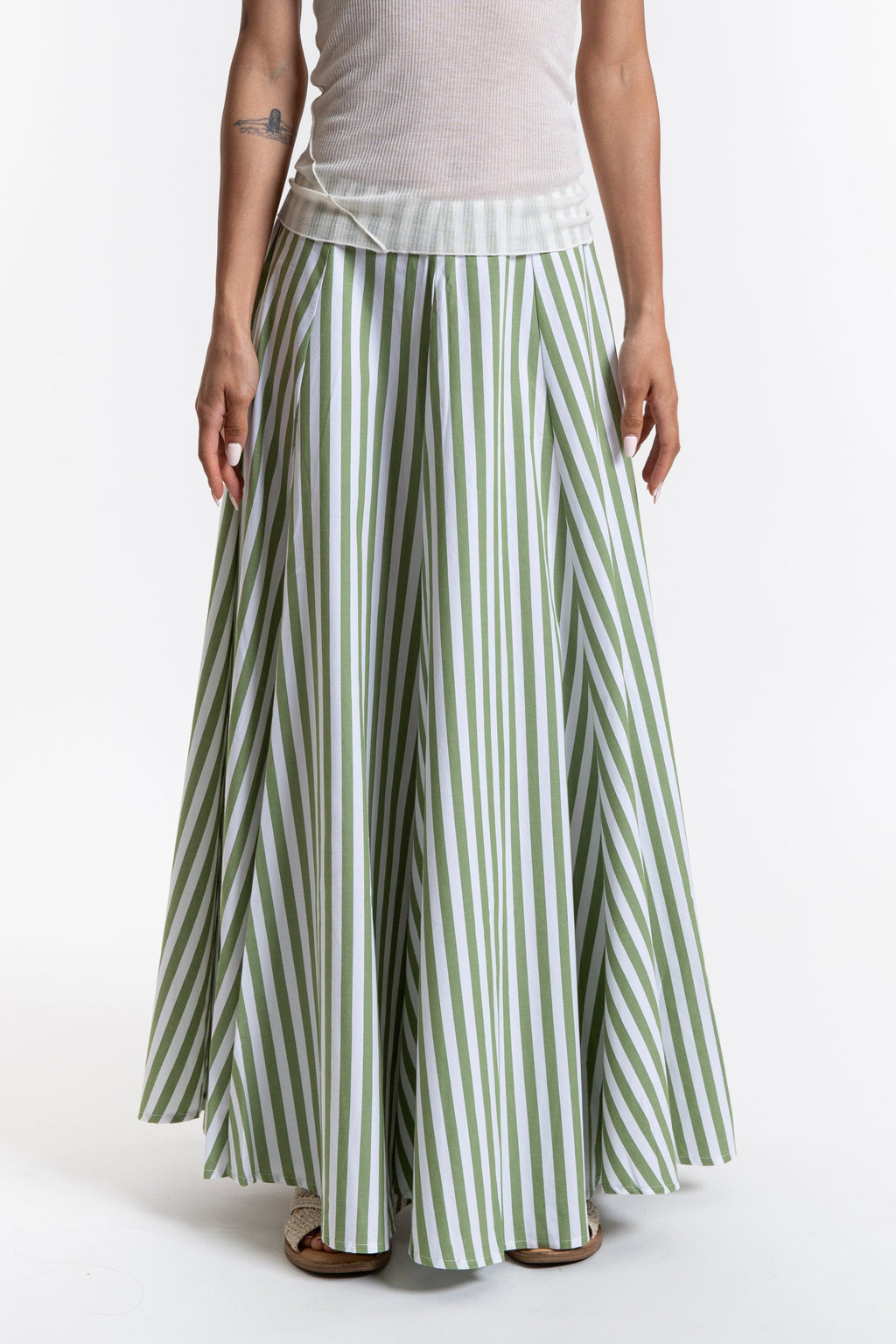 Rita Row Vitalis Skirt - Green Stripes