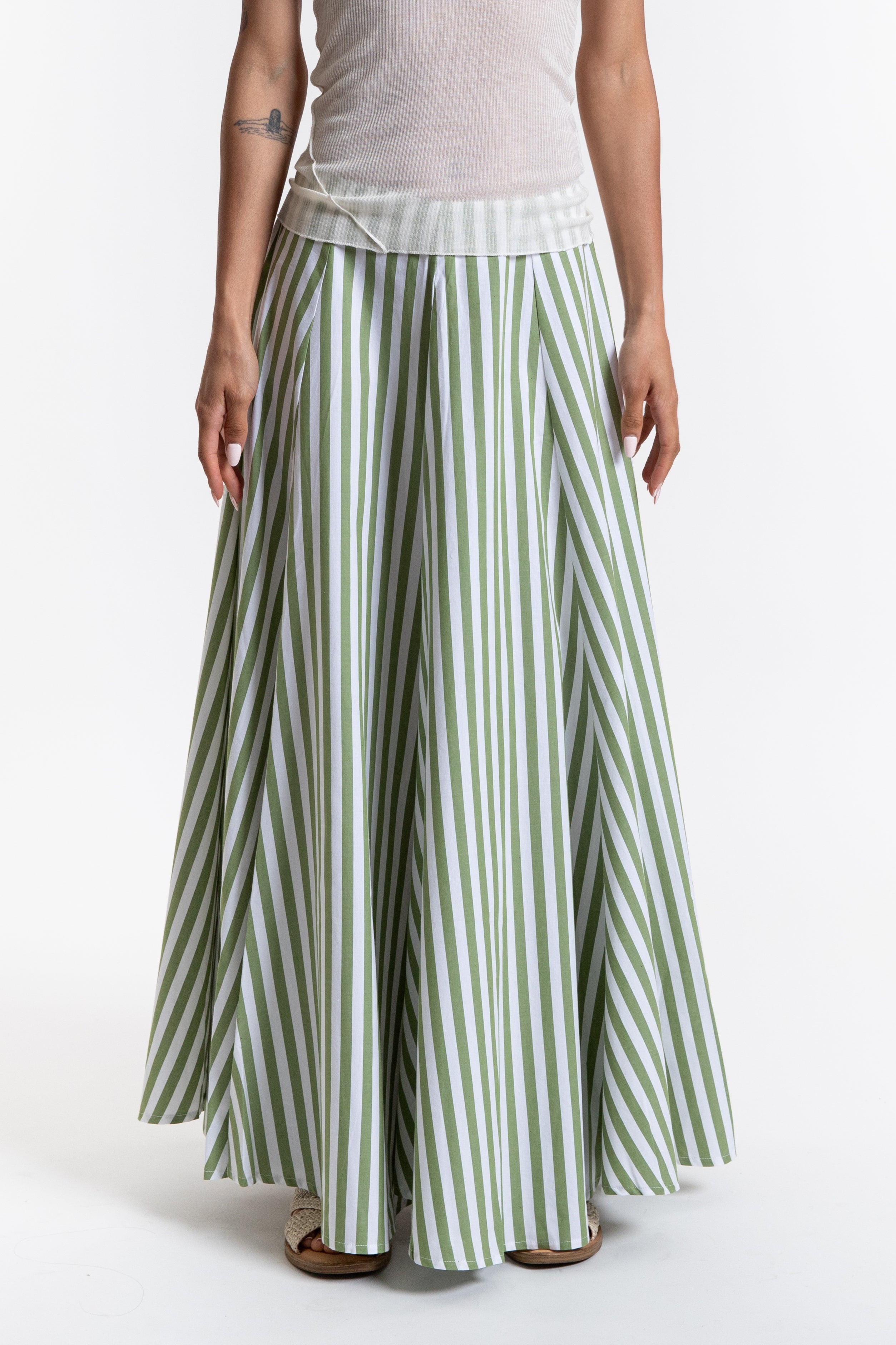 Rita Row Vitalis Skirt - Green Stripes