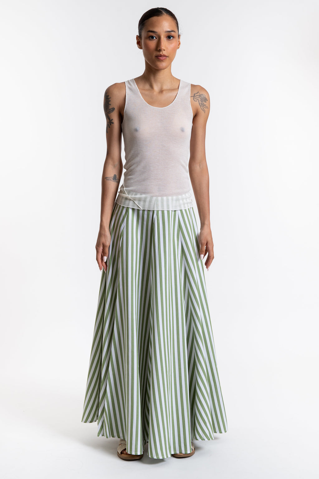 Rita Row Vitalis Skirt - Green Stripes
