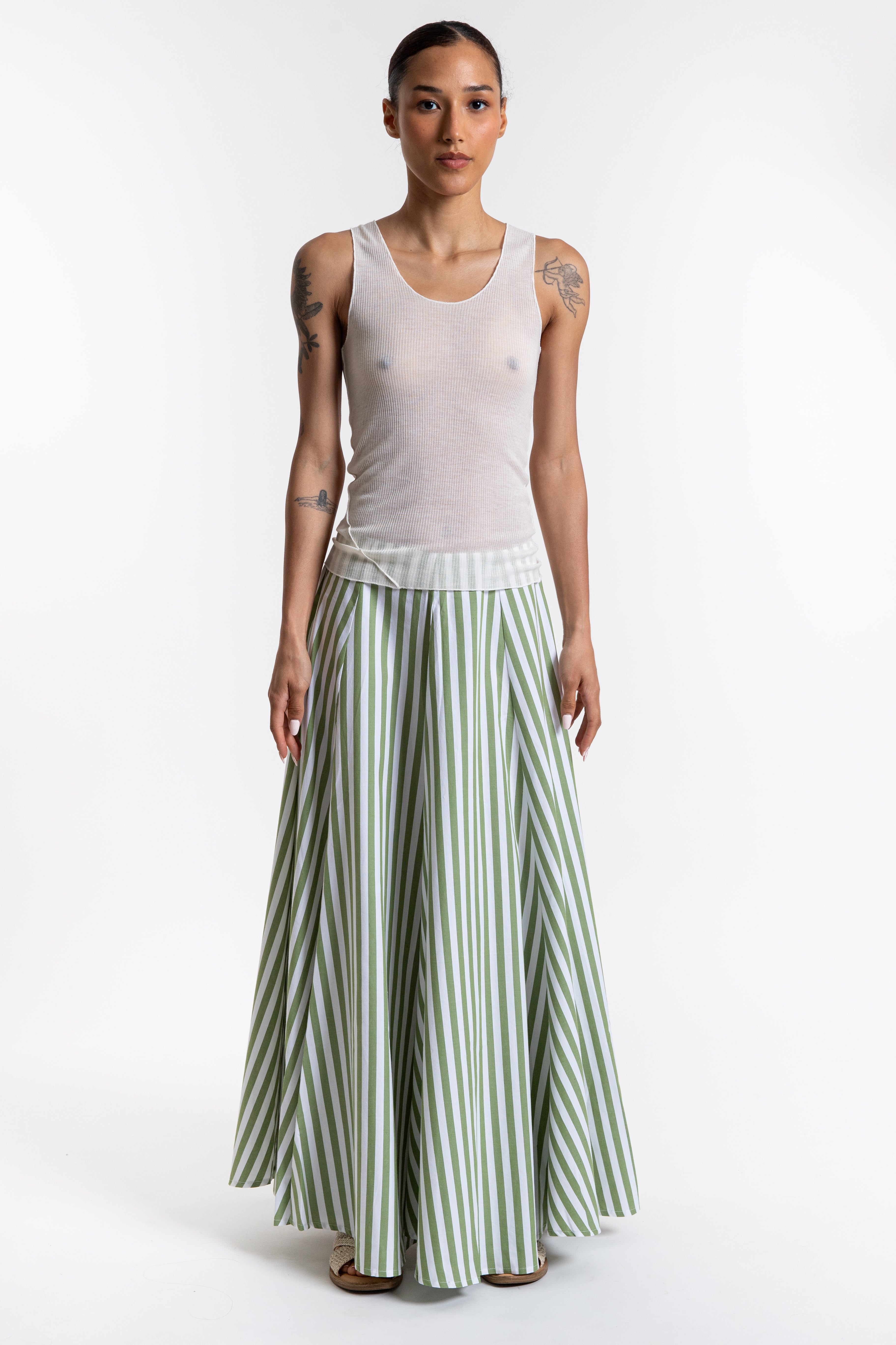 Rita Row Vitalis Skirt - Green Stripes