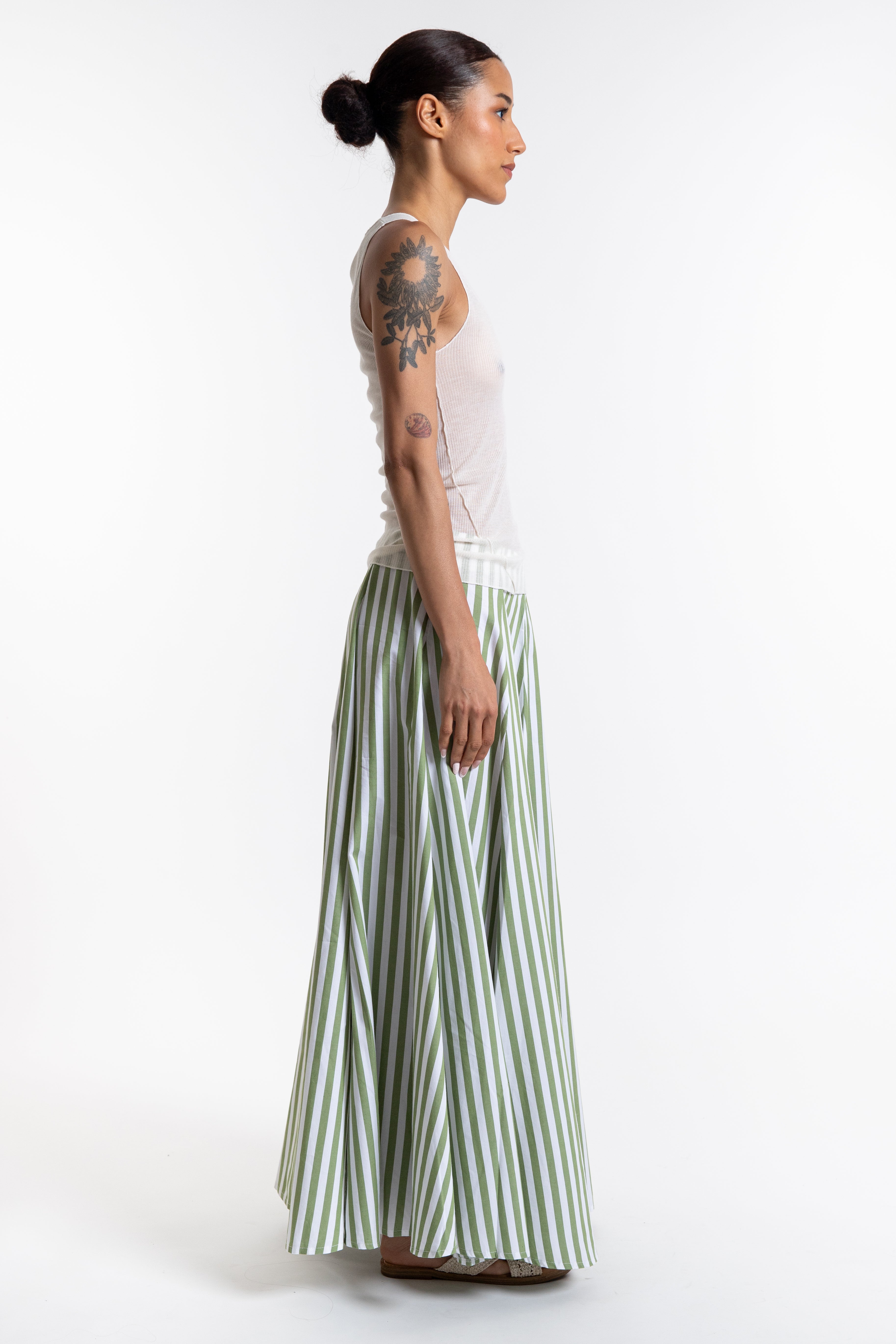 Rita Row Vitalis Skirt - Green Stripes