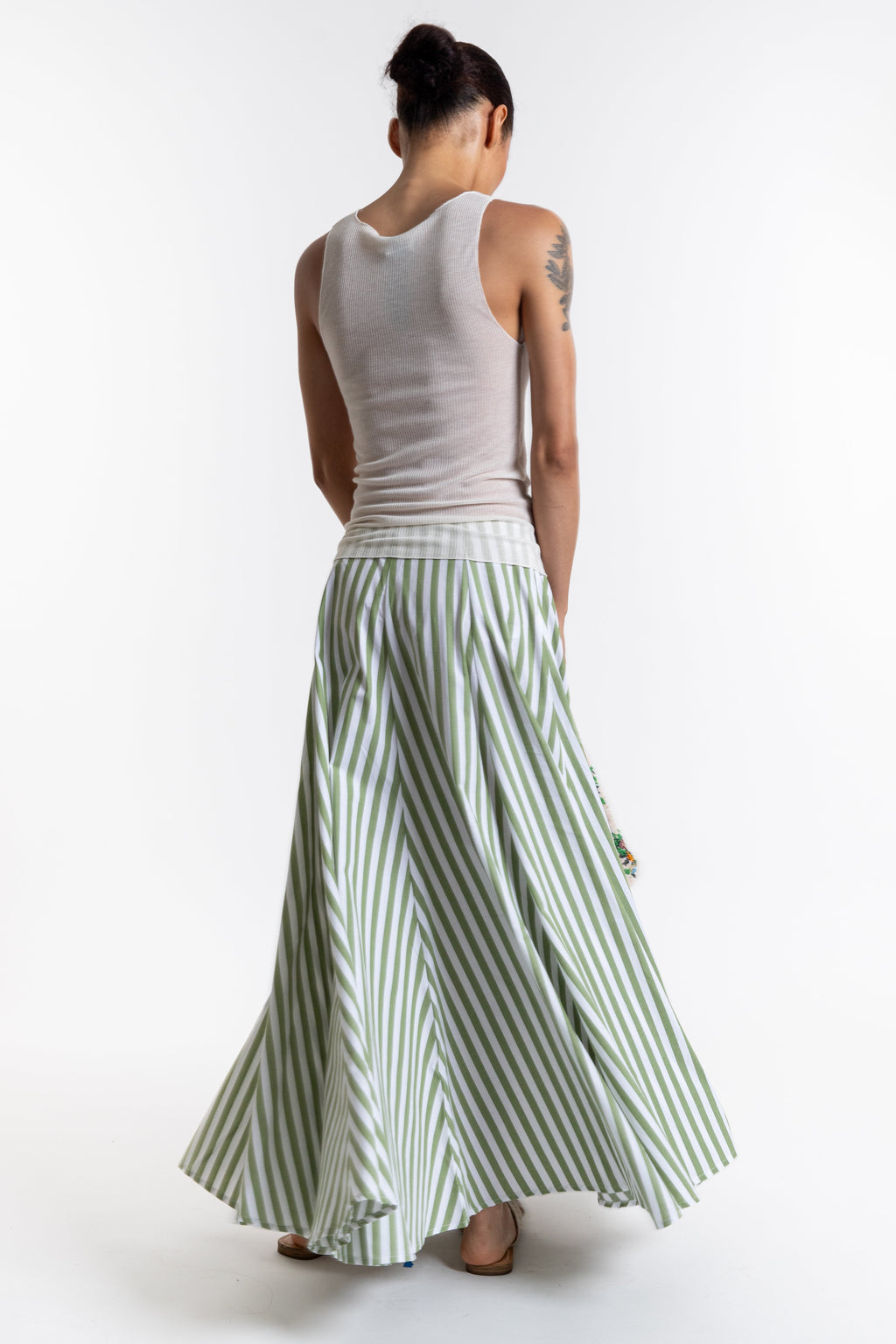 Rita Row Vitalis Skirt - Green Stripes
