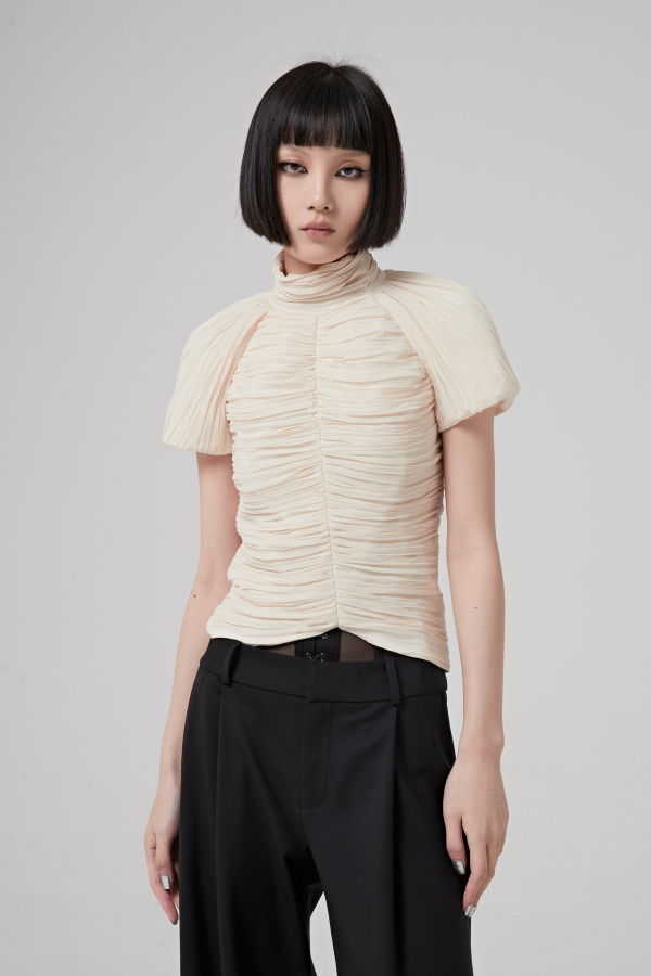Rochas TURTLE NECK TOP - NATURAL