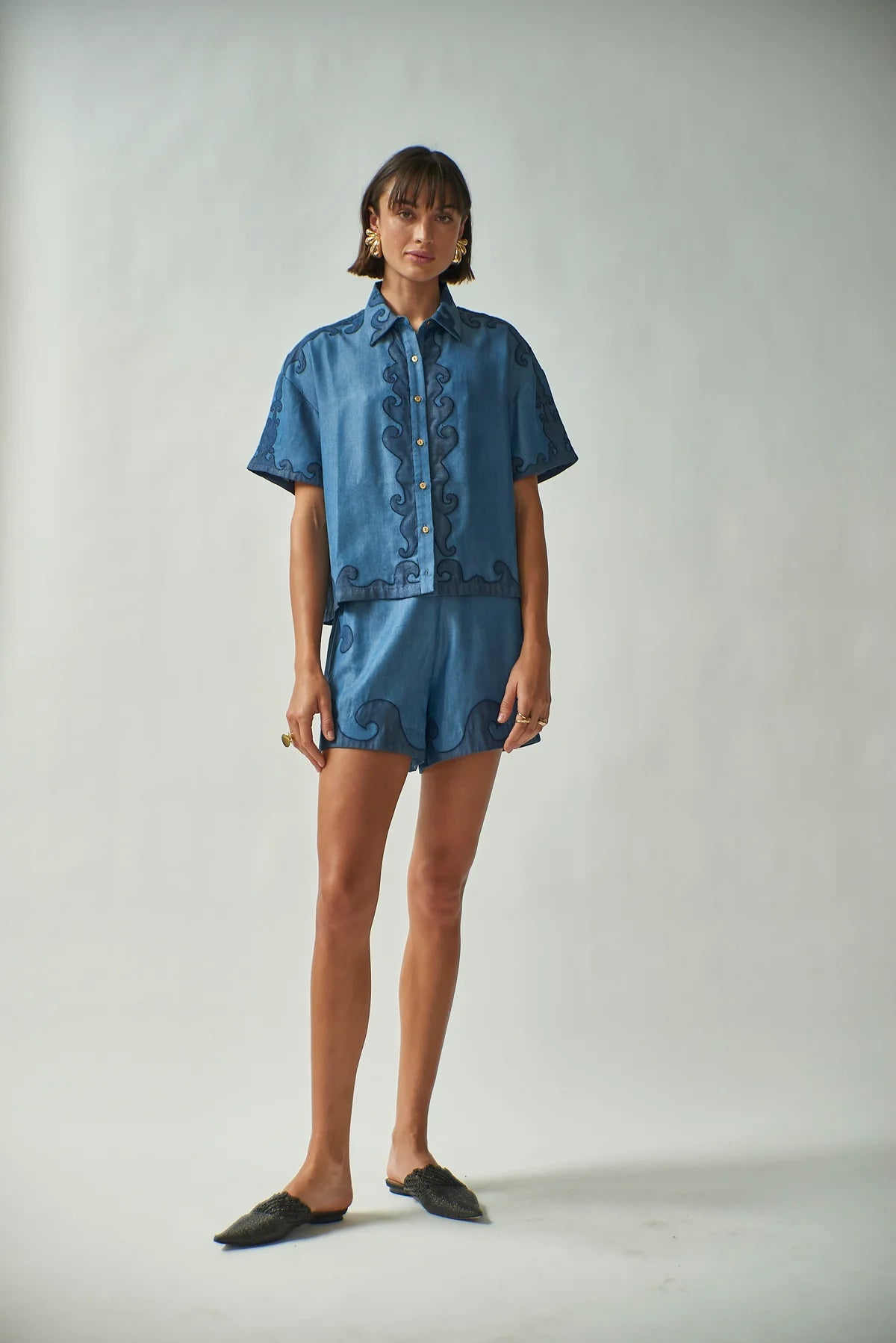 Carolina K Roma Short Shorts - Tencel Denim