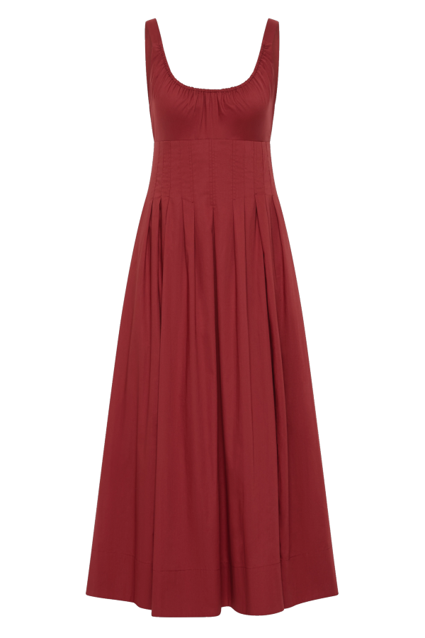 Faithfull The Brand Rosalina Midi Dress - Porto Red