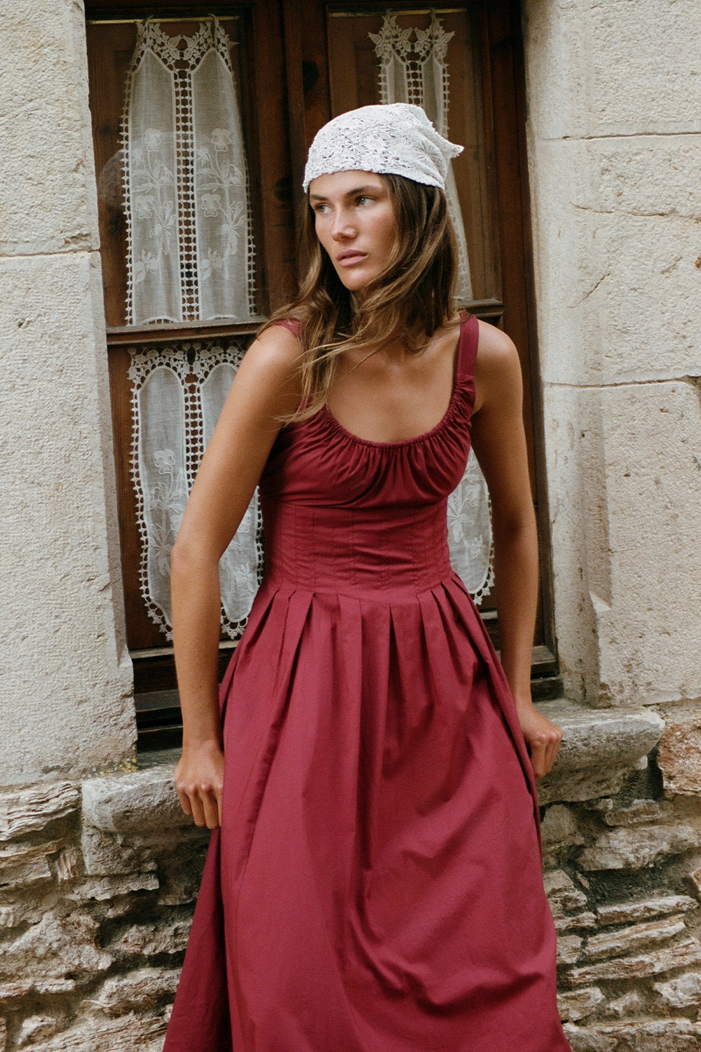 Faithfull The Brand Rosalina Midi Dress - Porto Red