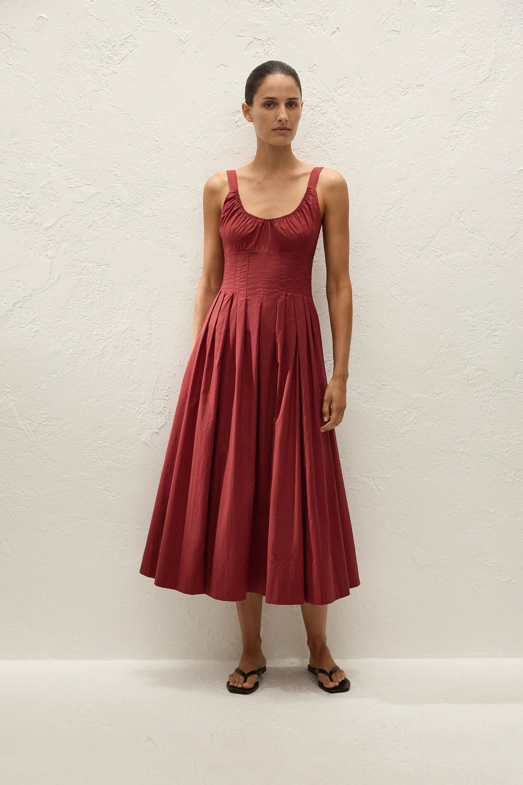 Faithfull The Brand Rosalina Midi Dress - Porto Red