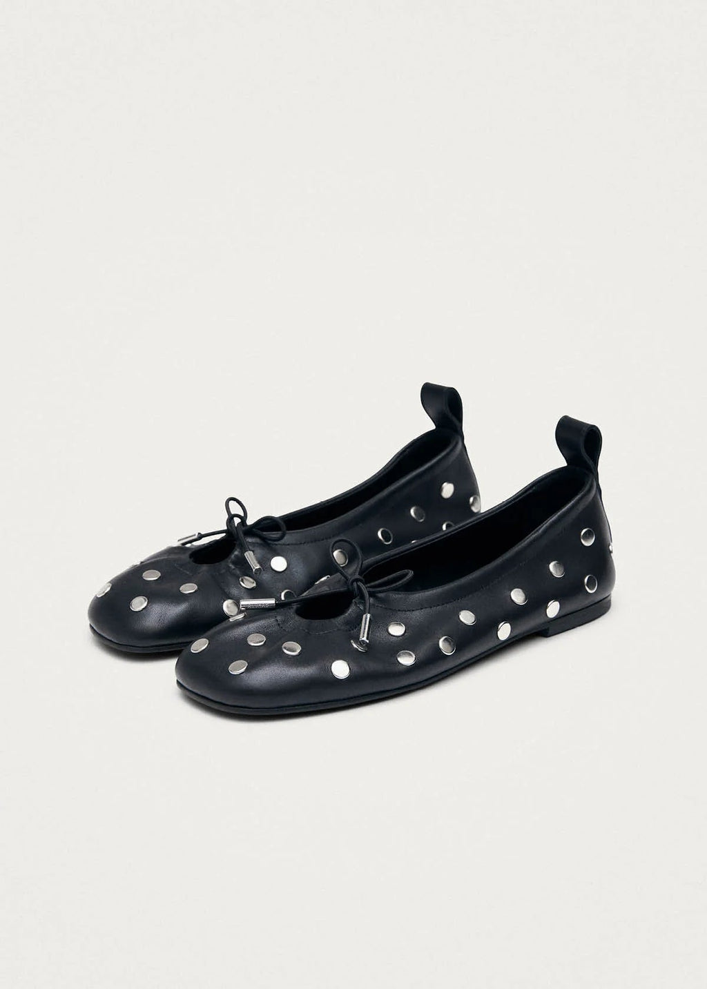 Alohas Rosalind All Studs Ballet Flats - Black Leather