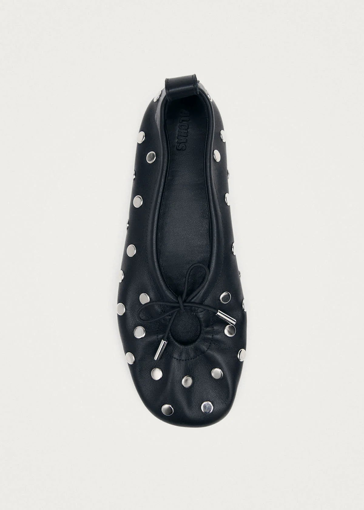 Alohas Rosalind All Studs Ballet Flats - Black Leather