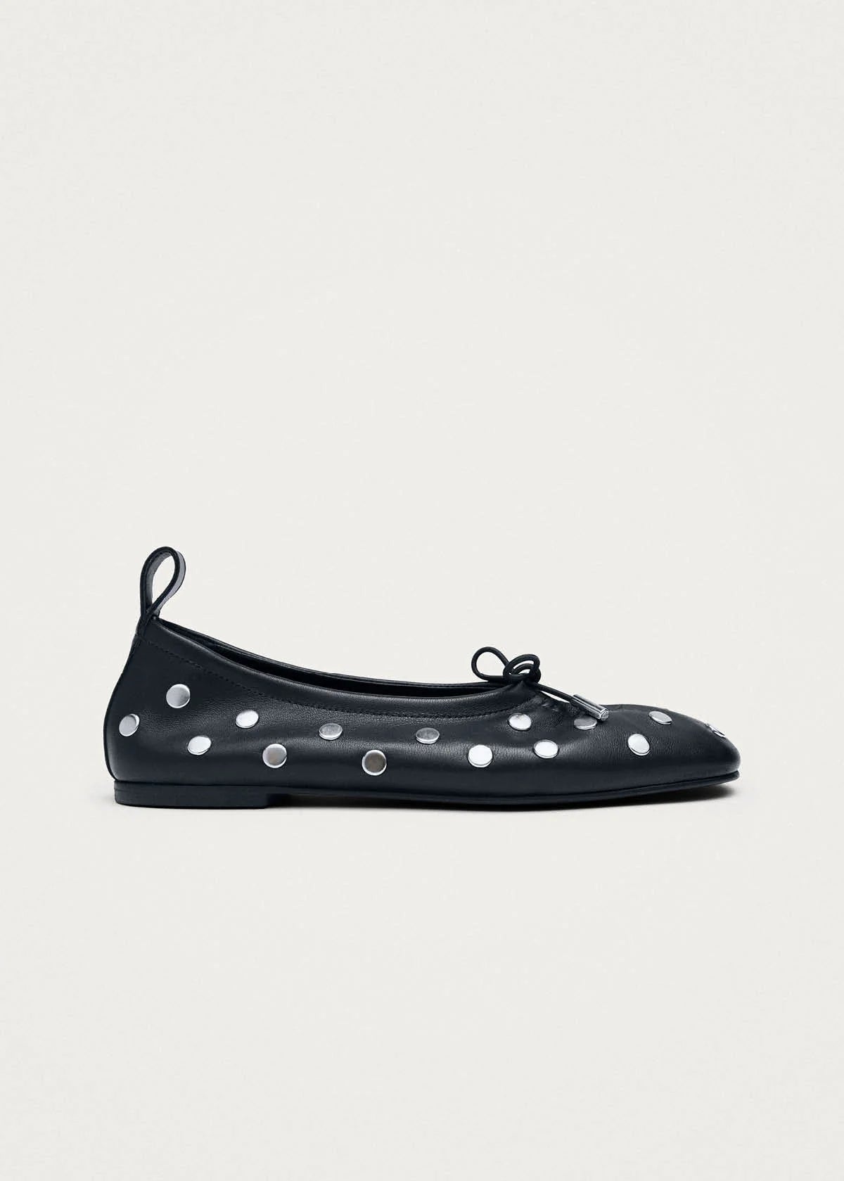 Alohas Rosalind All Studs Ballet Flats - Black Leather