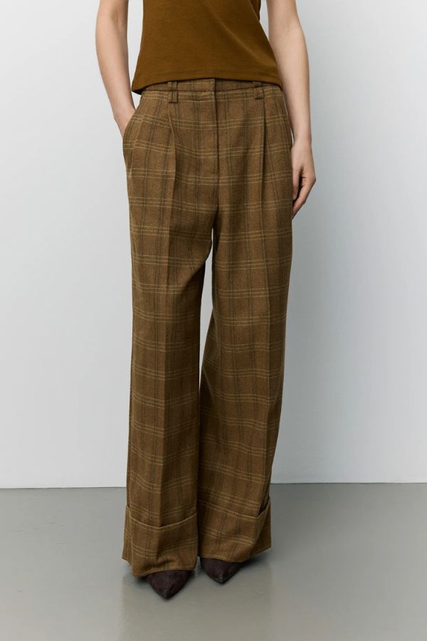 Sofie Schnoor Rosana Checked Trousers - Maple Brown Check