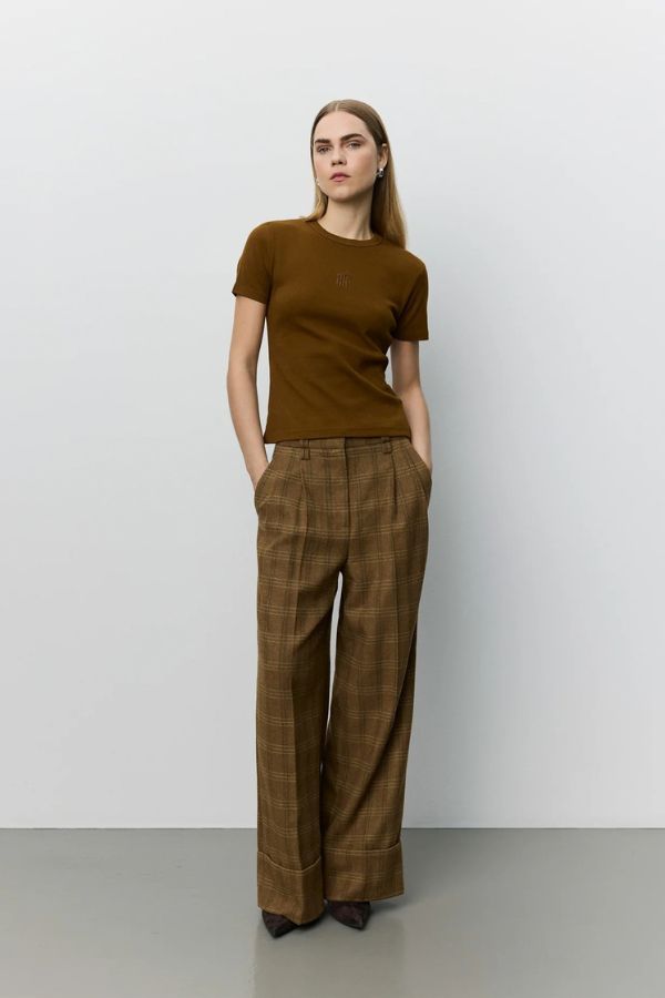 Sofie Schnoor Rosana Checked Trousers - Maple Brown Check