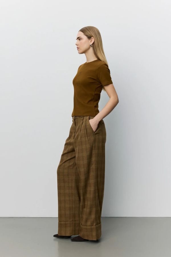 Sofie Schnoor Rosana Checked Trousers - Maple Brown Check