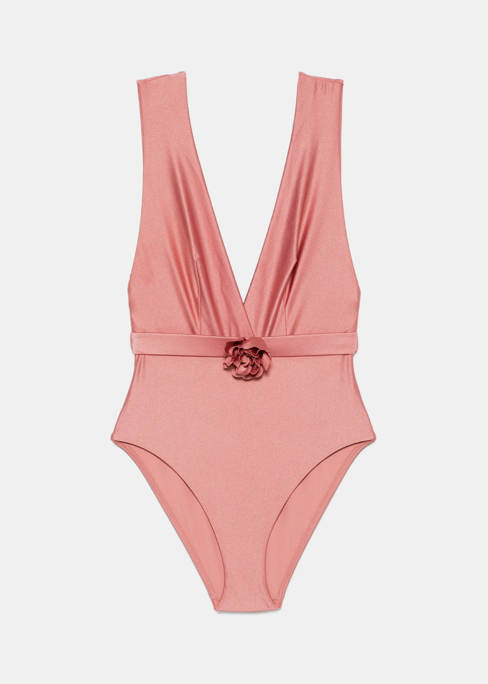 Zimmermann Lucky Plunge Flower Swimsuit - Rose