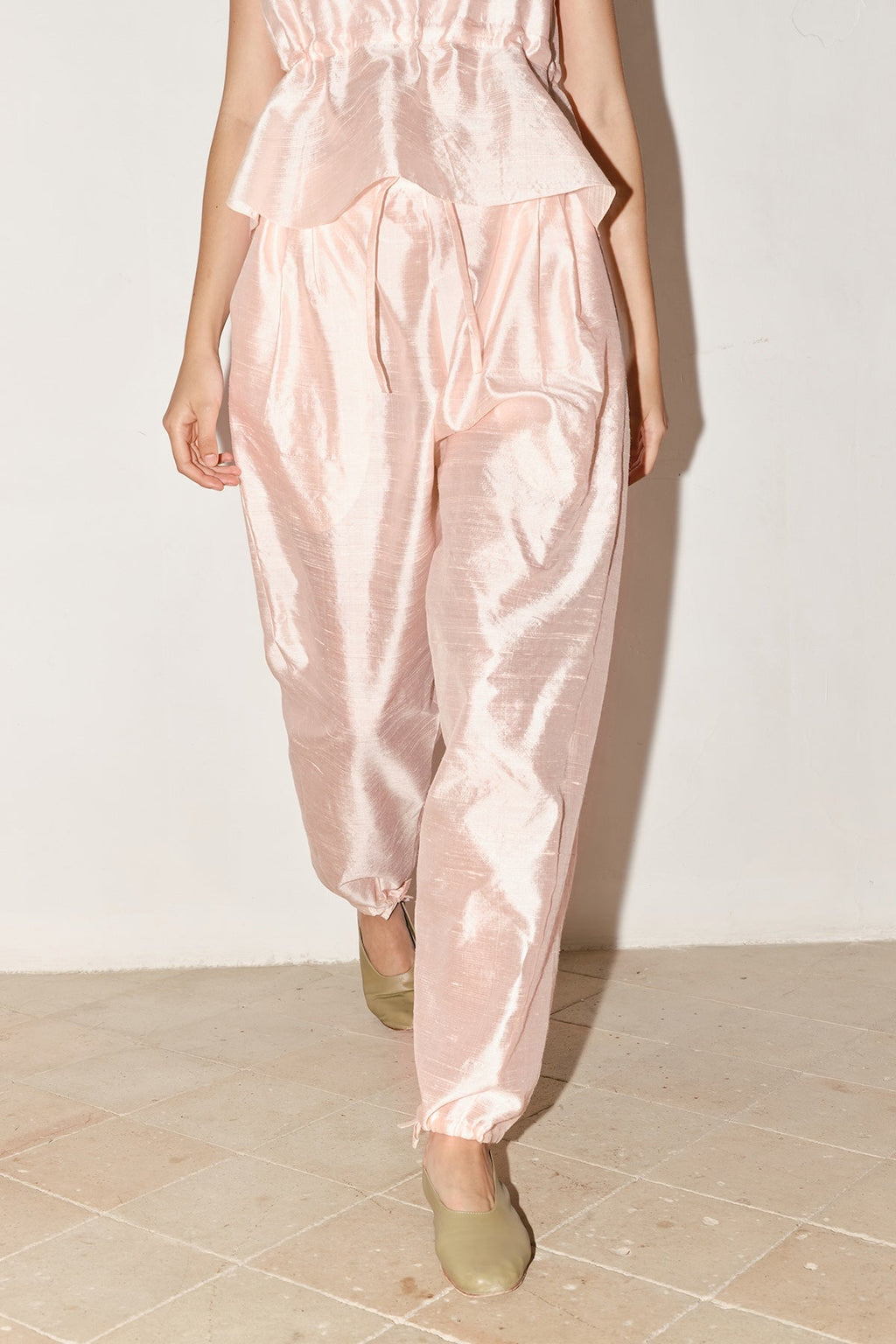 Datura Kendo Dupion Pants - Rose Quartz