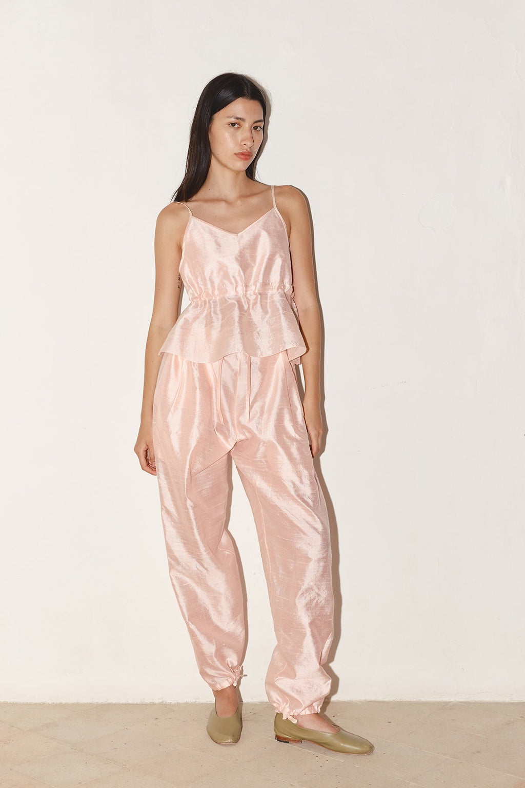 Datura Kendo Dupion Pants - Rose Quartz