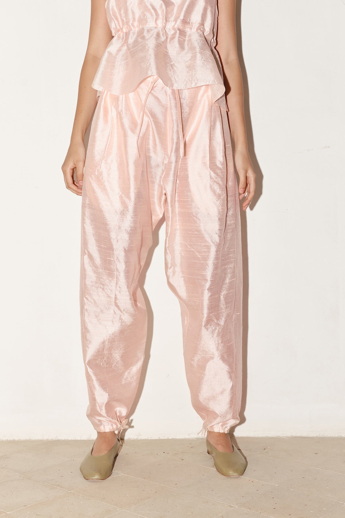 Datura Kendo Dupion Pants - Rose Quartz