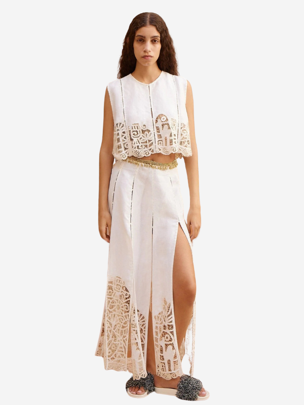 ALEMAIS Rosemary Embroidered Top - Cream