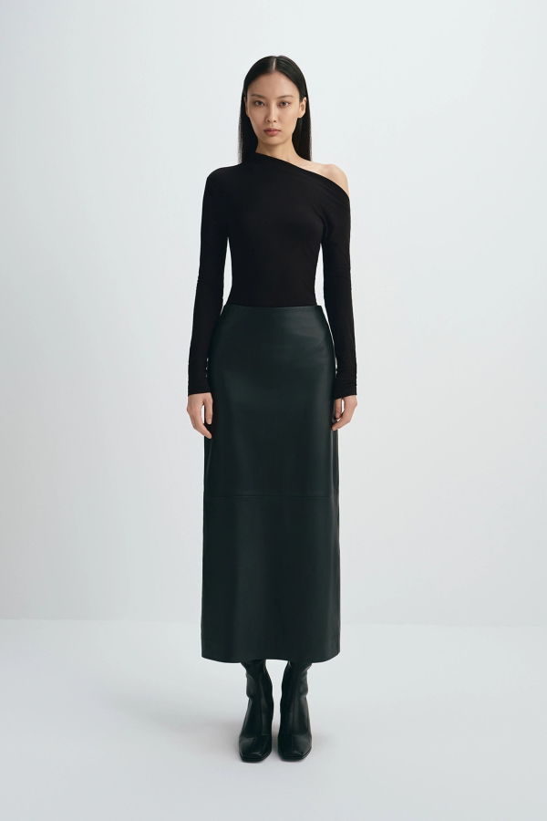 Sophie Rue Anais Leather Midi Skirt