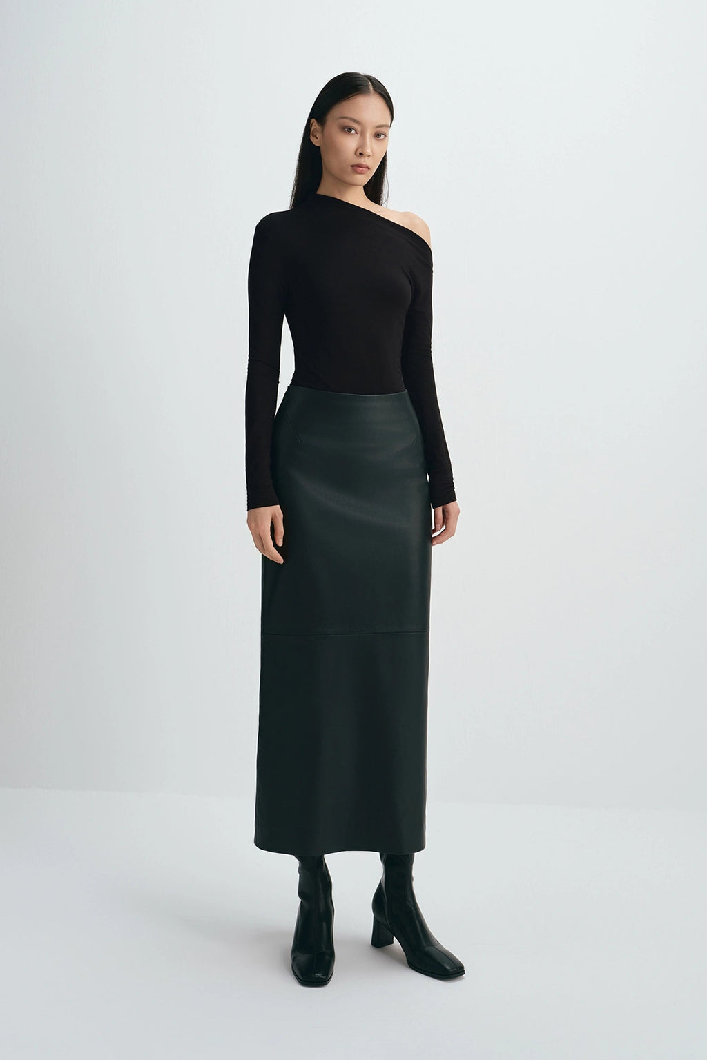 Sophie Rue Anais Leather Midi Skirt