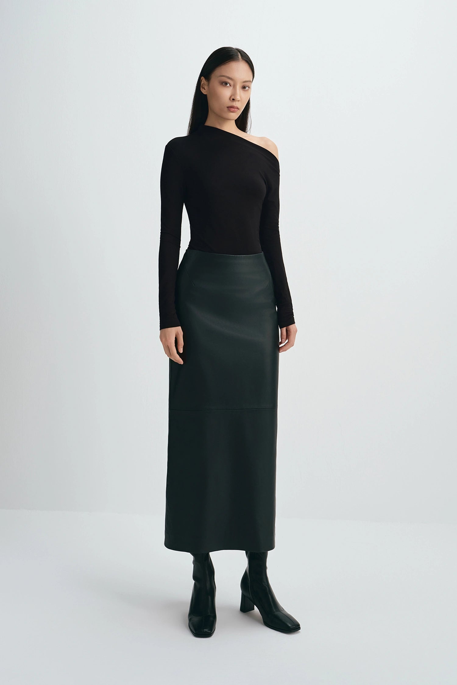 Sophie Rue Anais Leather Midi Skirt