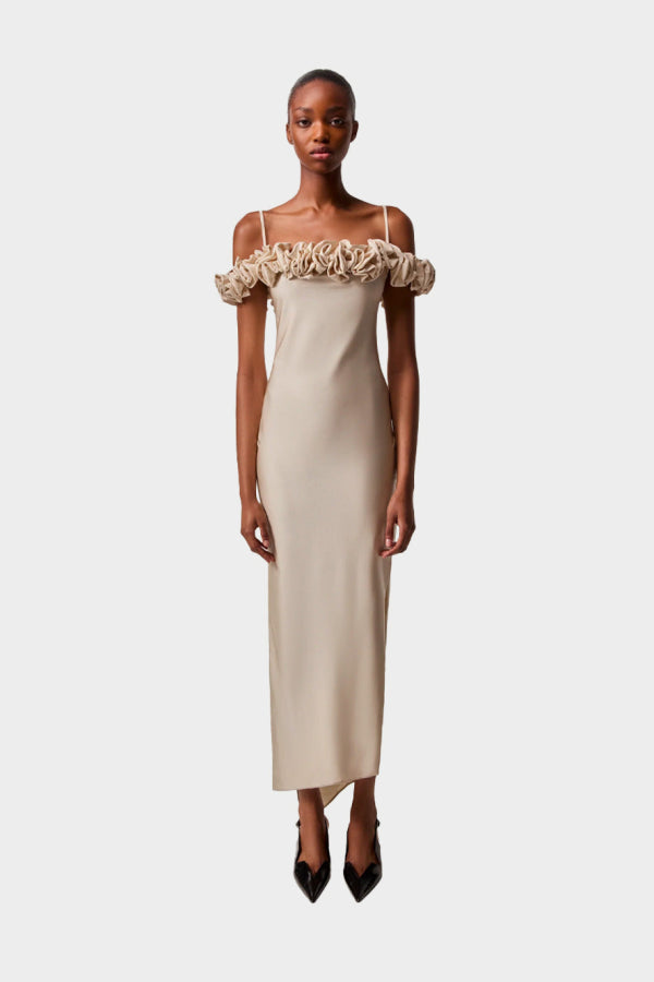 Coperni Ruffle Dress - Beige