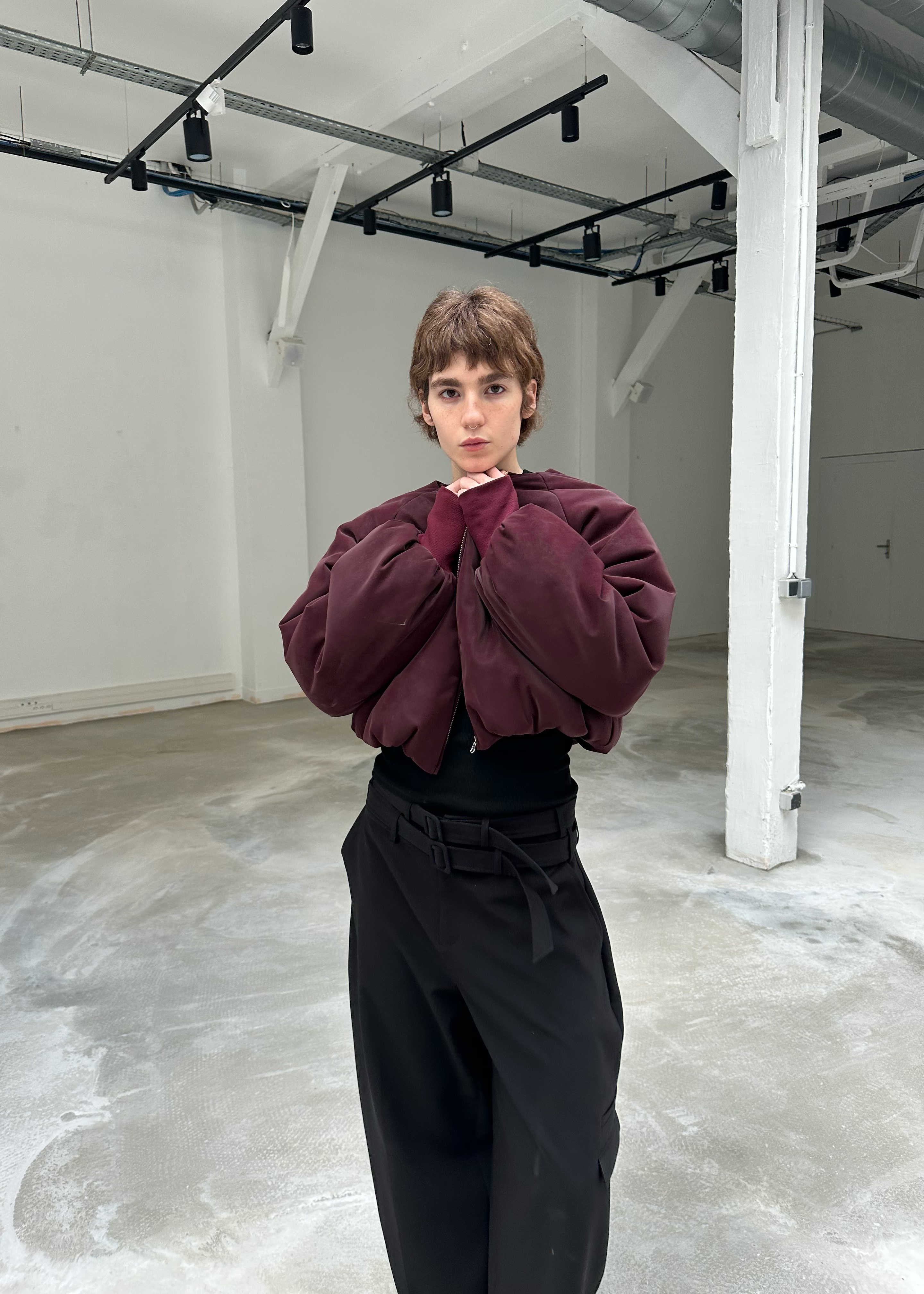 SAEMDI Bordeaux Bomber Jacket