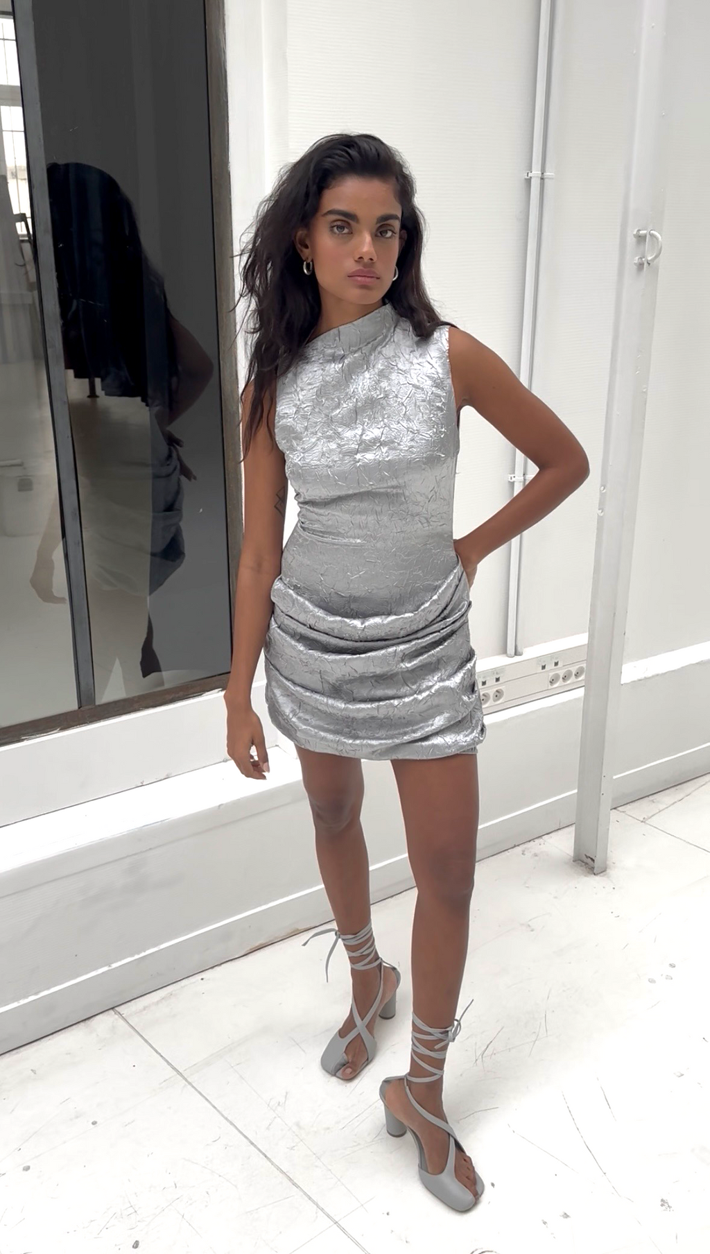 SAEMDI Crinkled Tulip Dress