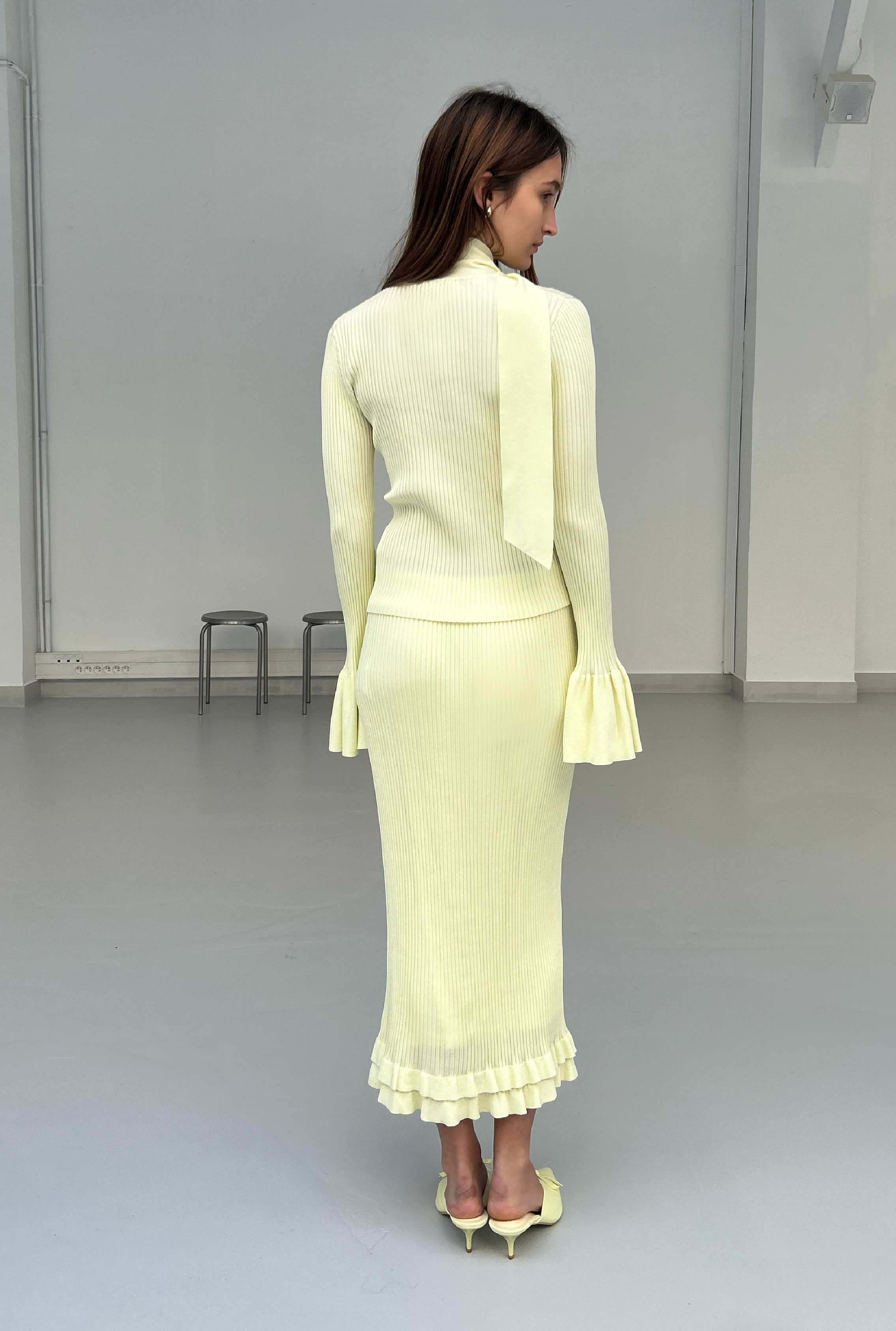 SAEMDI Sunny Scarf Top - Pale Yellow