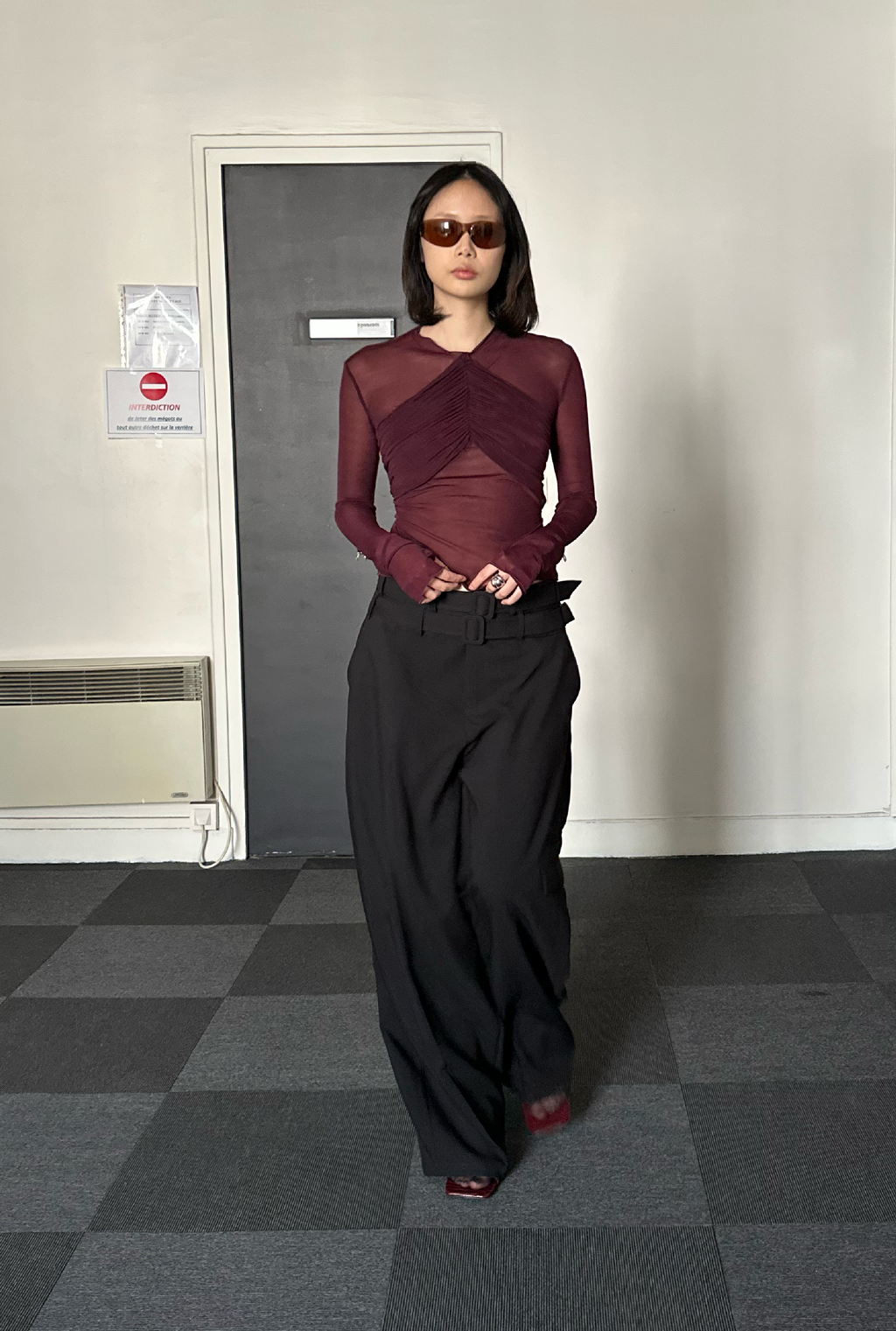SAEMDI Double Belted Trousers