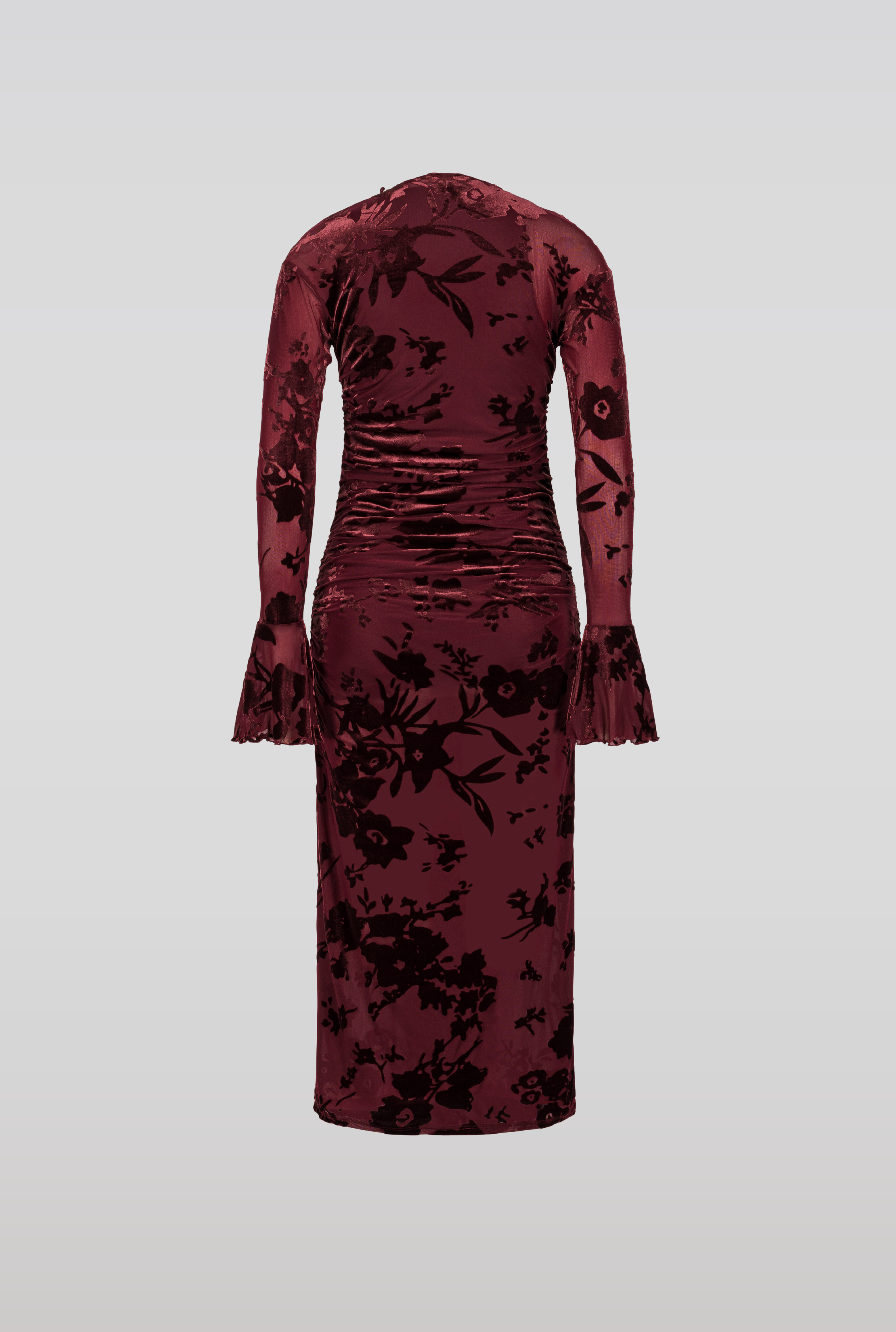 SAEMDI Flocked Mesh Dress