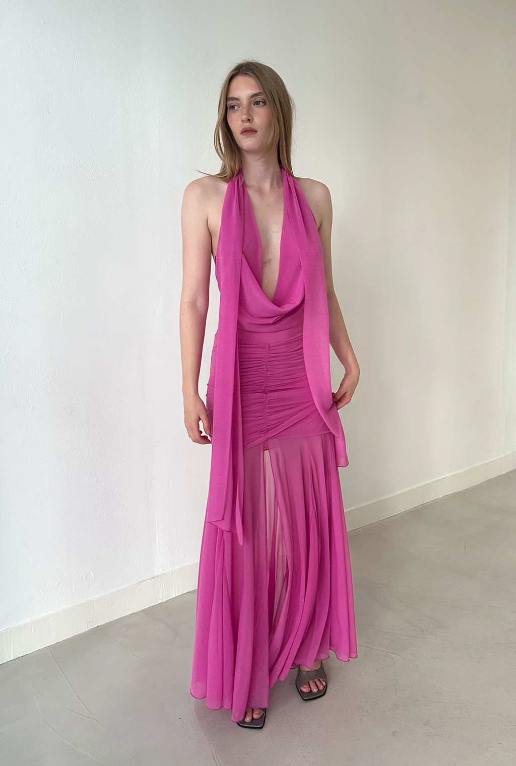 SAEMDI Flowy Mermaid Dress - Pink