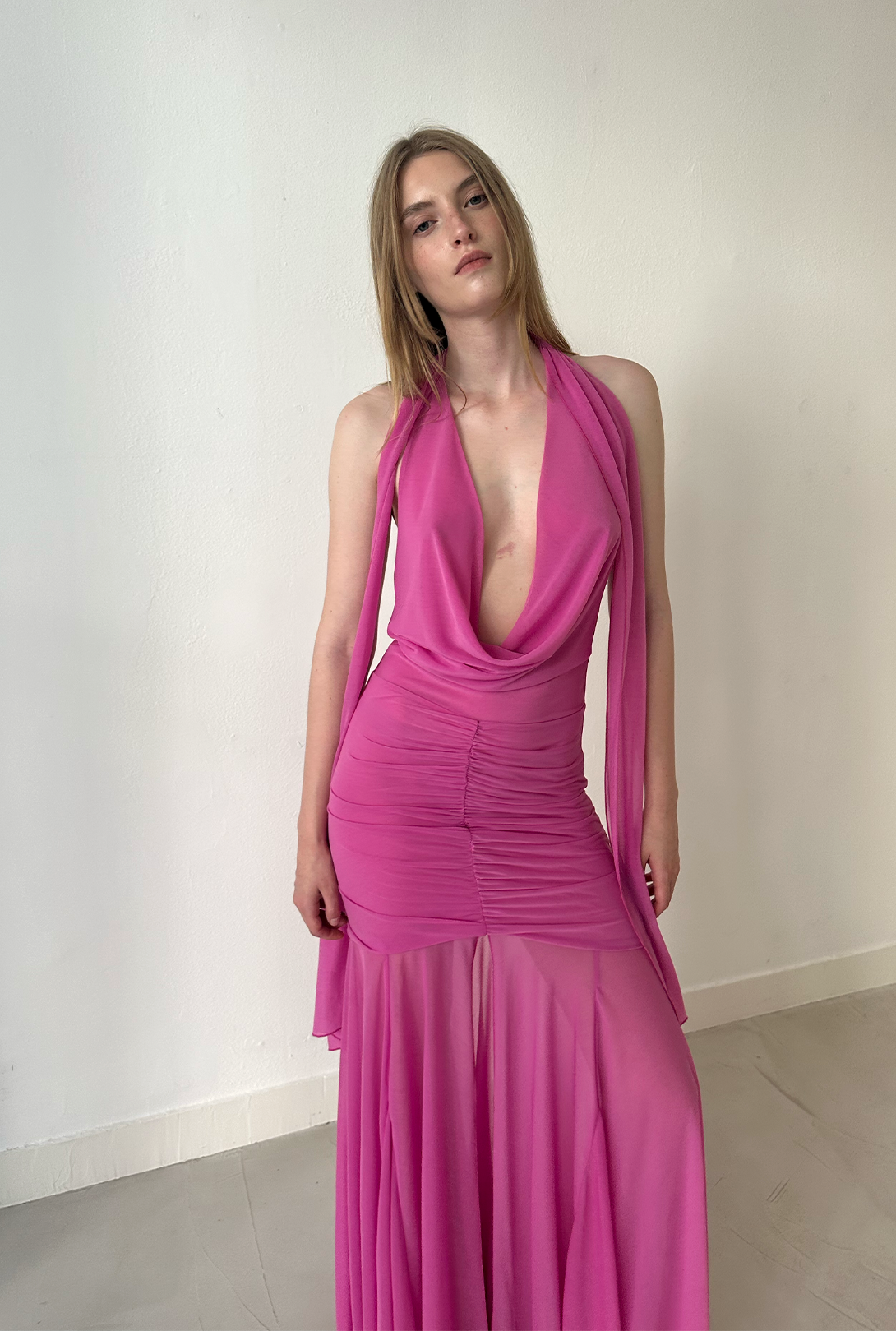 SAEMDI Flowy Mermaid Dress - Pink