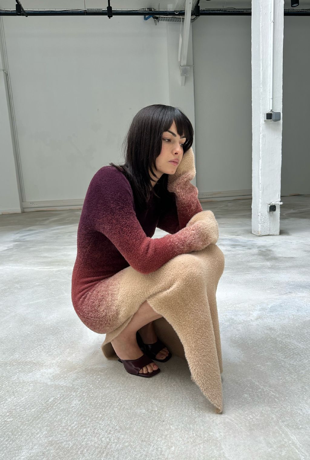 SAEMDI Gradient Knit Dress
